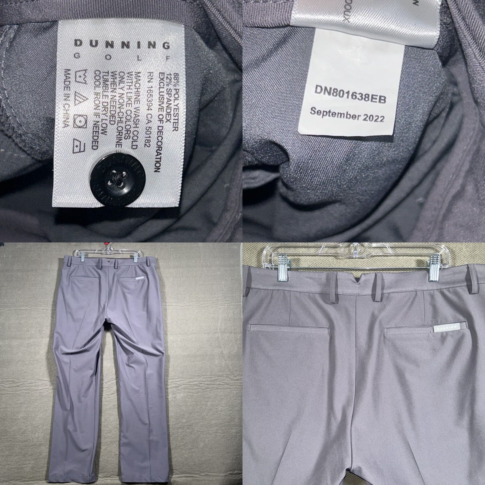 Vintage Dunning Golf Pants Mens 38 X 34 Gray Performance Stretch Straight Pants Shirt? Size US 38 / EU 54 - 8 Thumbnail