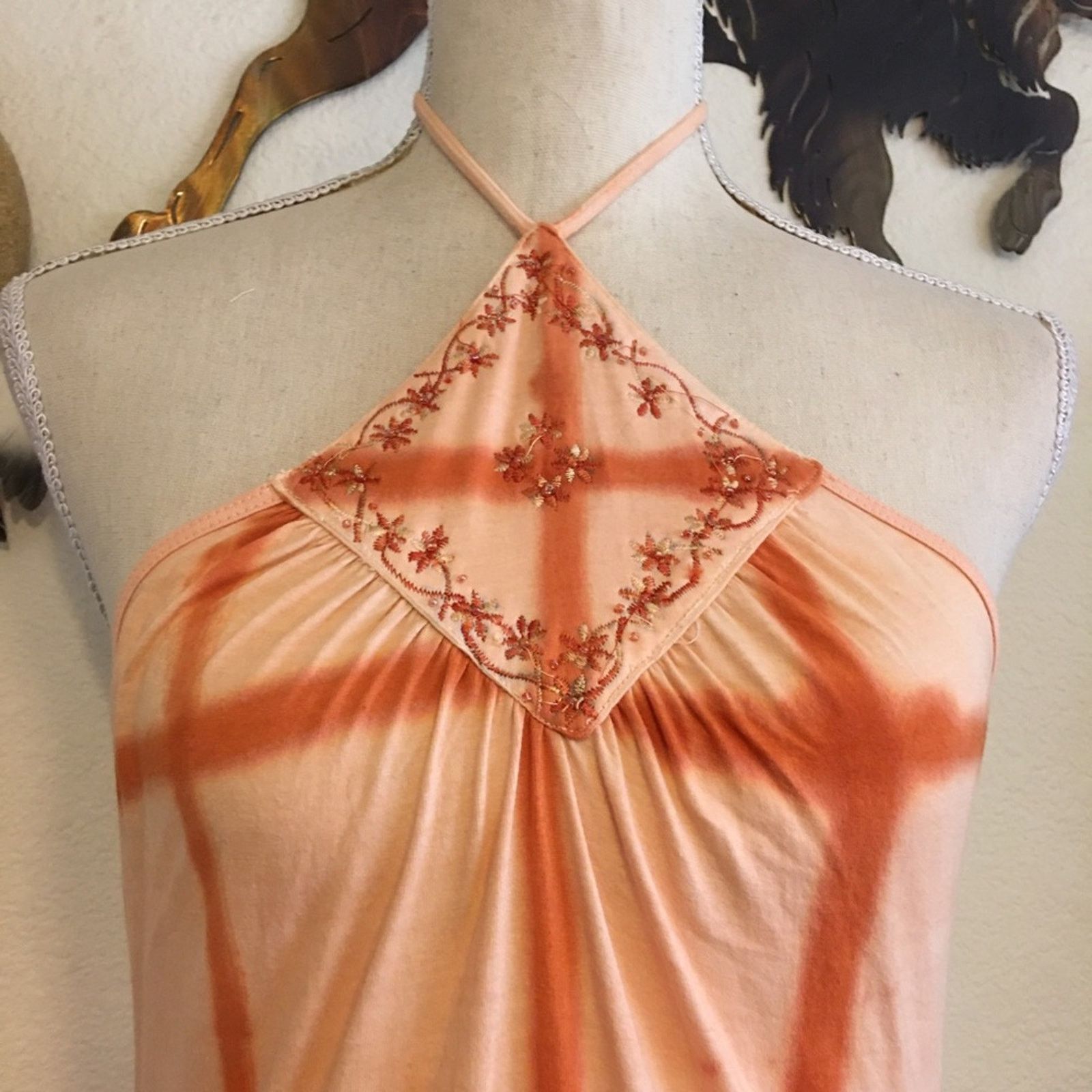 Other Venus tie dye beaded Embroidered Halter top Size S / US 4 / IT 40 - 2 Thumbnail