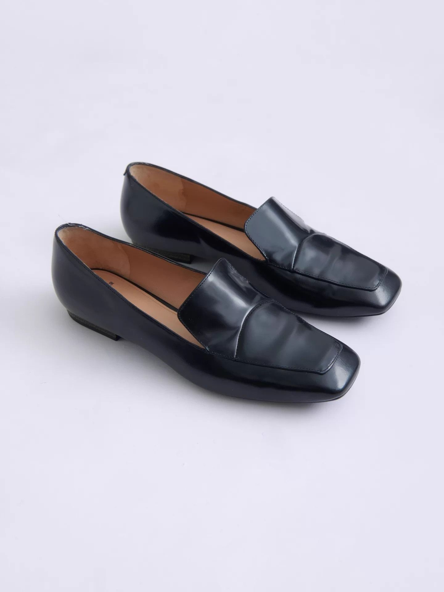 Jil Sander Jil Sander Navy Black Micro Square Toe Loafers Size US 7.5 / IT 37.5 - 2 Thumbnail