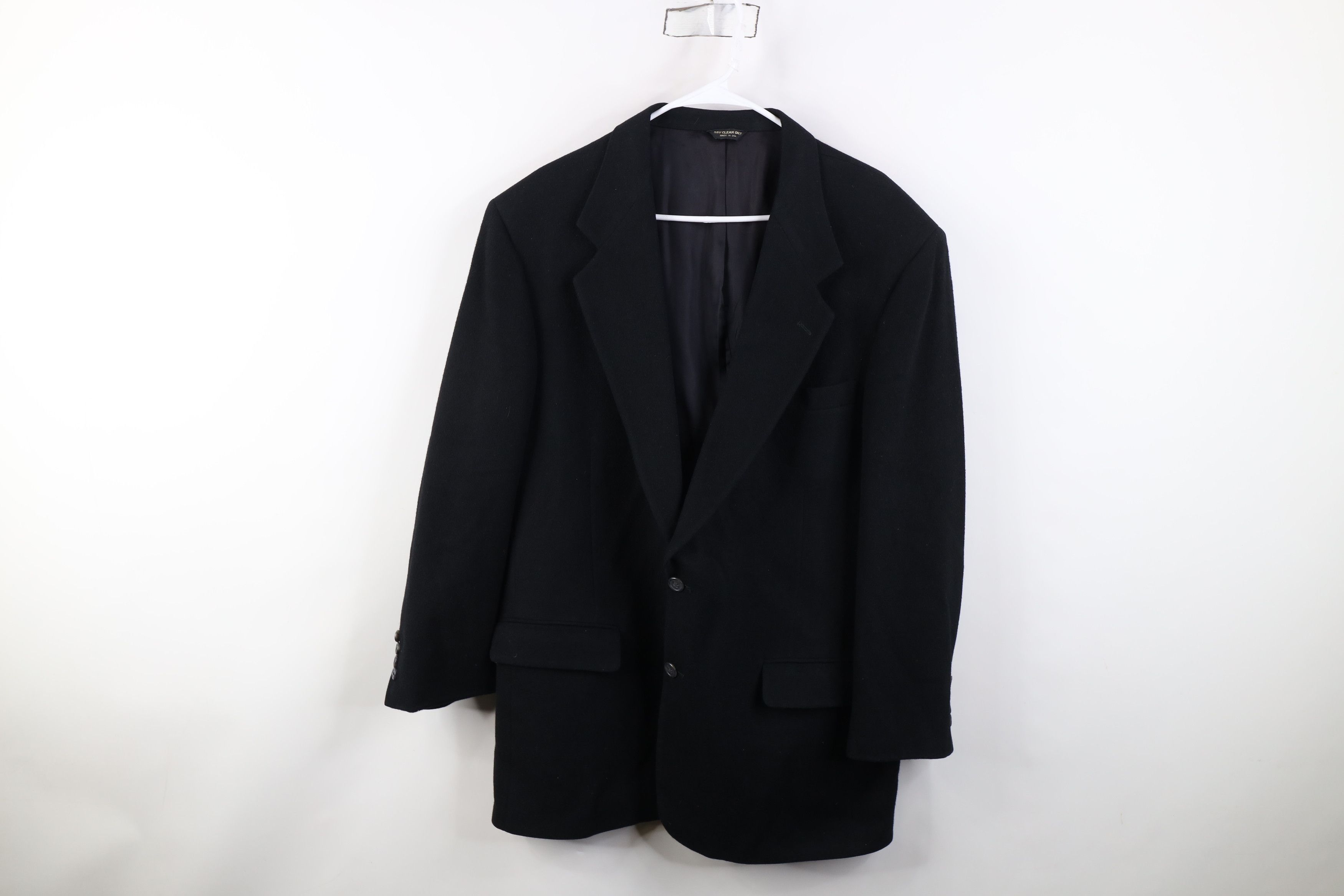 Vintage Vintage 90s Hair 2 Button Suit Coat Blazer Jacket Black USA Size US XXL / EU 58 / 5 - 1 Thumbnail