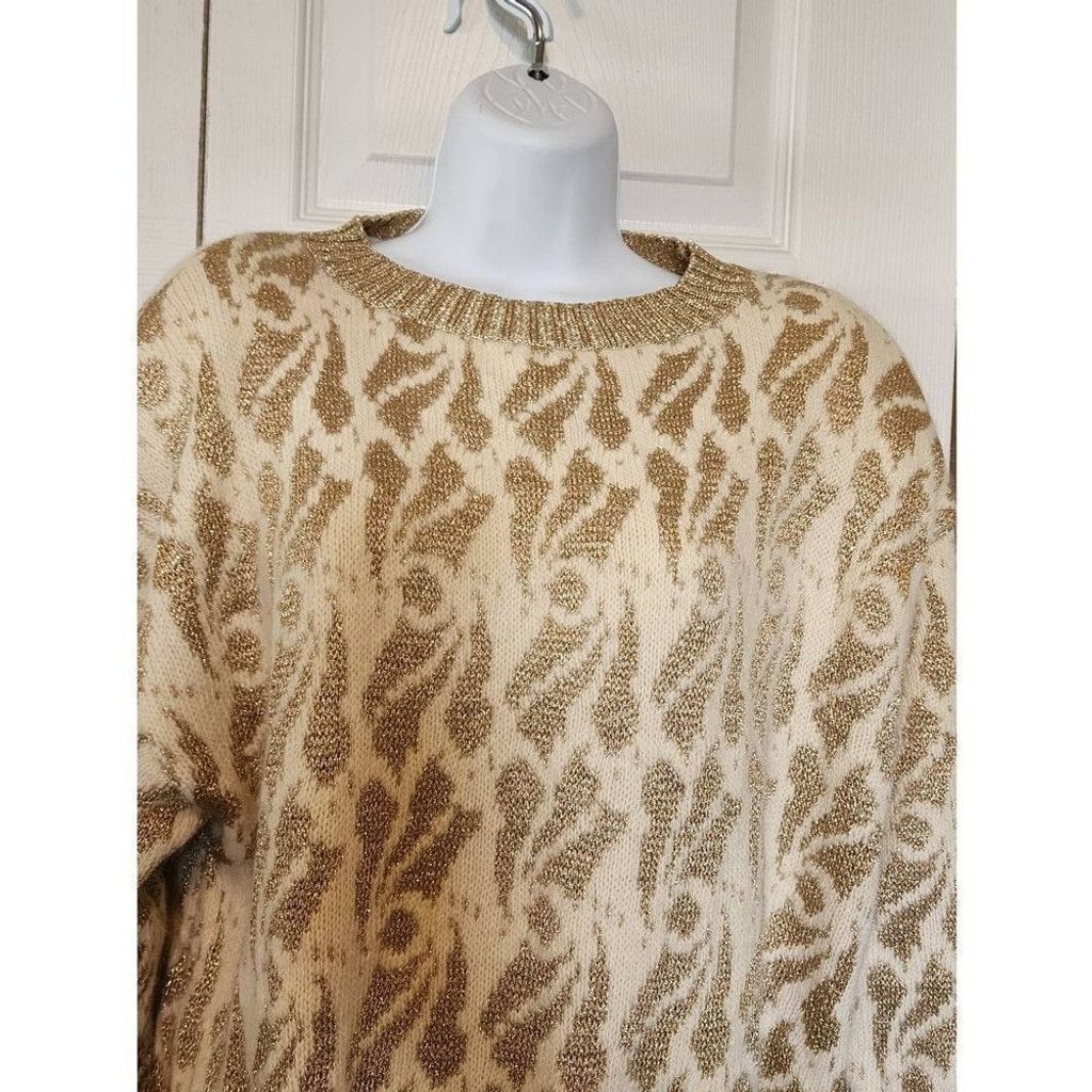 Other Marisa Christina White and Gold Sweater Size XL / US 12-14 / IT 48-50 - 1 Thumbnail