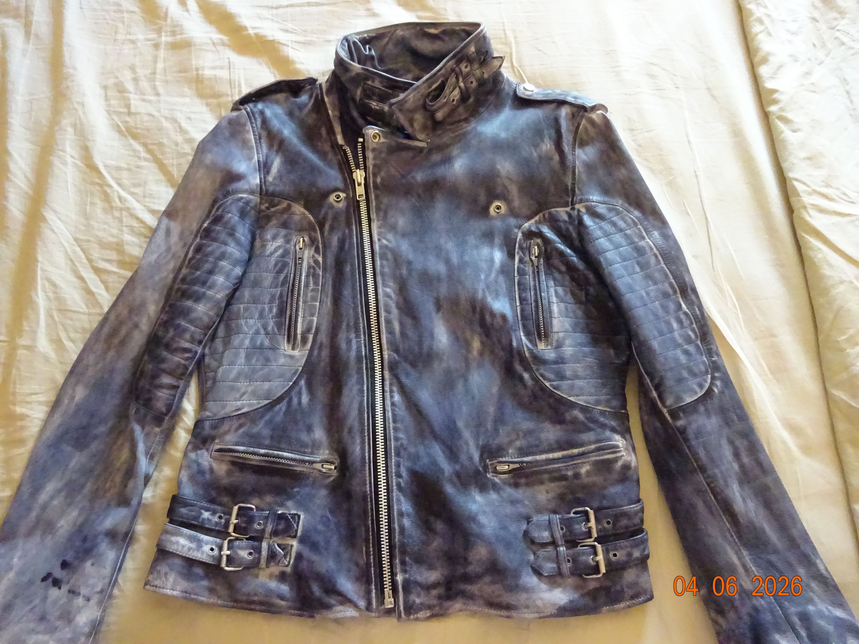 Other 100% ITALIAN LEATHER JACKET - SZ LARGE - BLUE Size US L / EU 52-54 / 3 - 1 Thumbnail