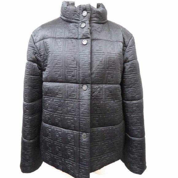 Fendi Fendi Zucca FF Quilted Coat Black size 40 Size US XXS / EU 40 - 1 Thumbnail