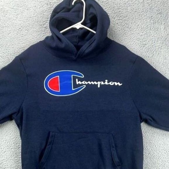 Champion Champion Hoodie Mens Medium Navy Graphic Print Pullover Sweatshirt New Q8 Size US M / EU 48-50 / 2 - 3 Thumbnail