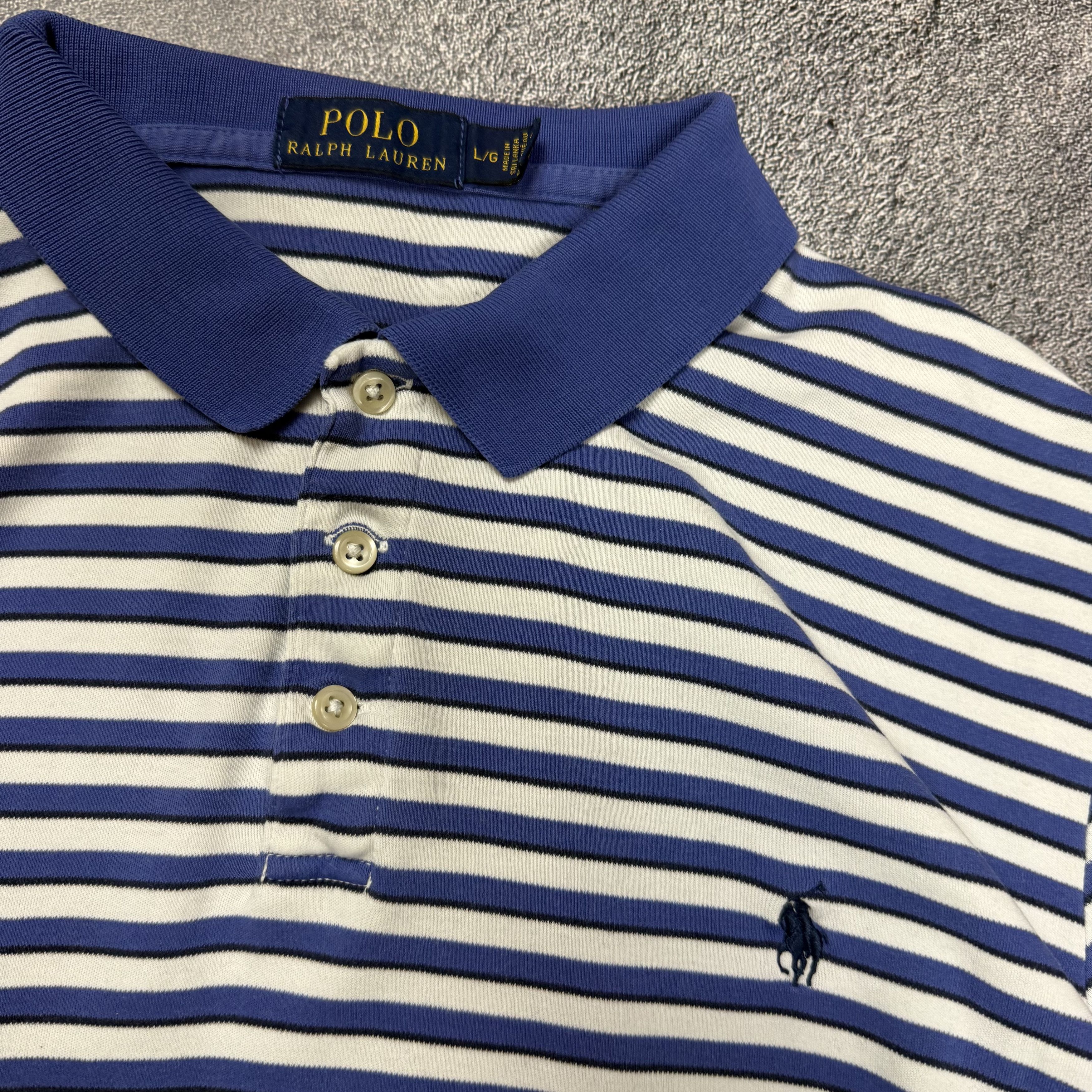 Polo Ralph Lauren Polo Ralph Lauren Blue Striped Polo Size US L / EU 52-54 / 3 - 6 Thumbnail