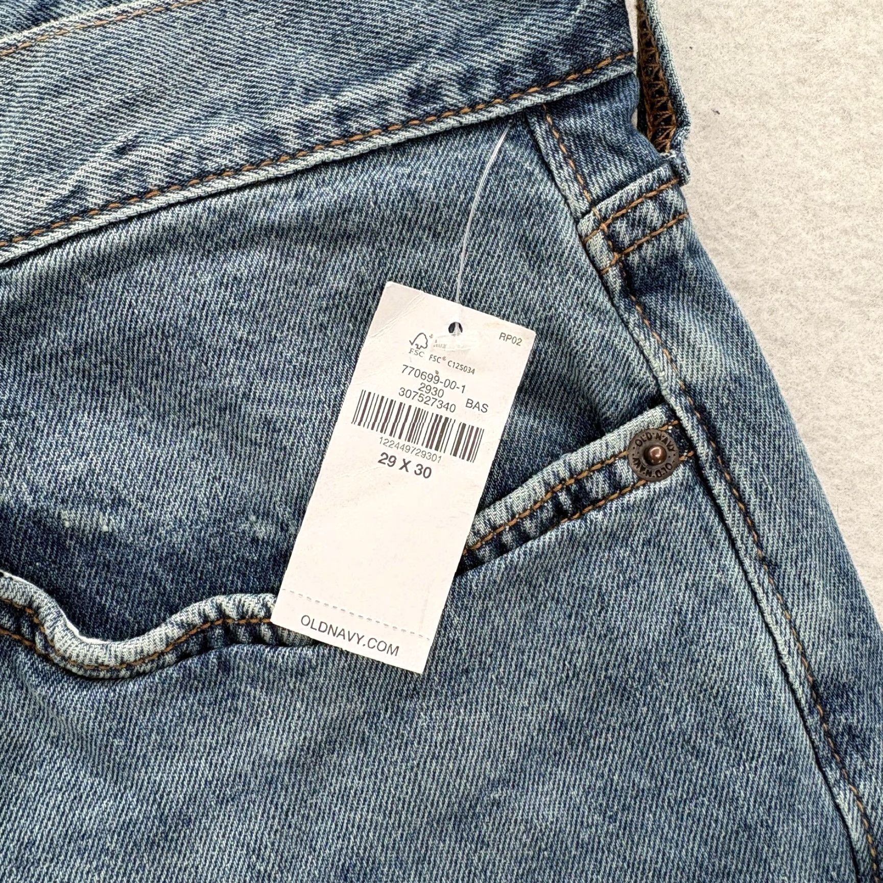 Old Navy Old Navy Jeans Mens 29x30 Blue Medium Wash Relaxed Straight Denim NWT Built-In Flex Size US 29 - 4 Thumbnail