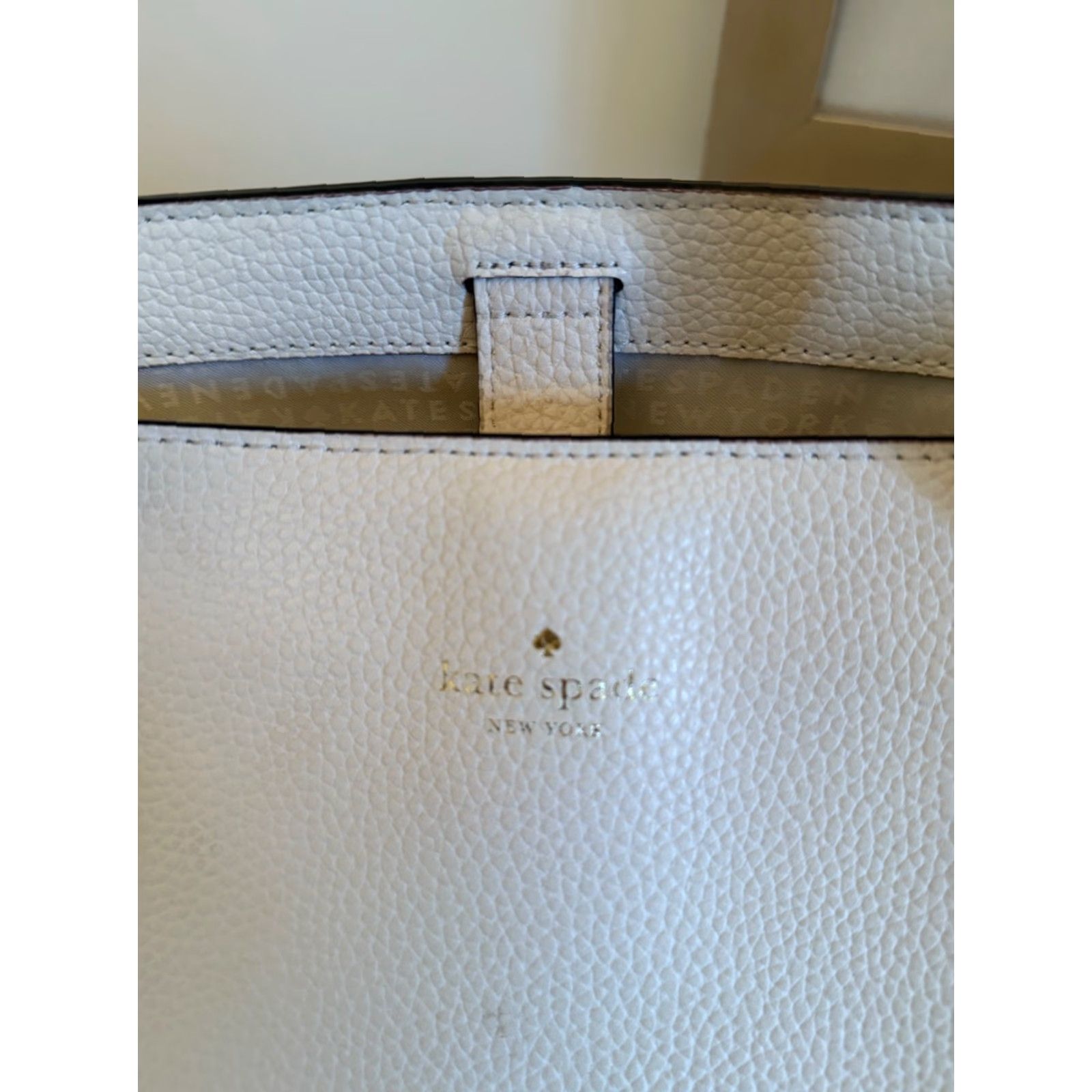 Vintage kate spade new york Pebbled Leather Shoulder Tote Bag White Size ONE SIZE - 2 Thumbnail