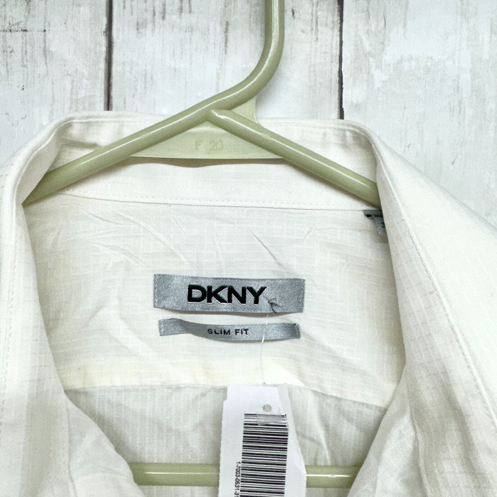 DKNY DKNY Men 15 34/35 Slim Fit White Button Down Shirt Size US M / EU 48-50 / 2 - 2 Thumbnail
