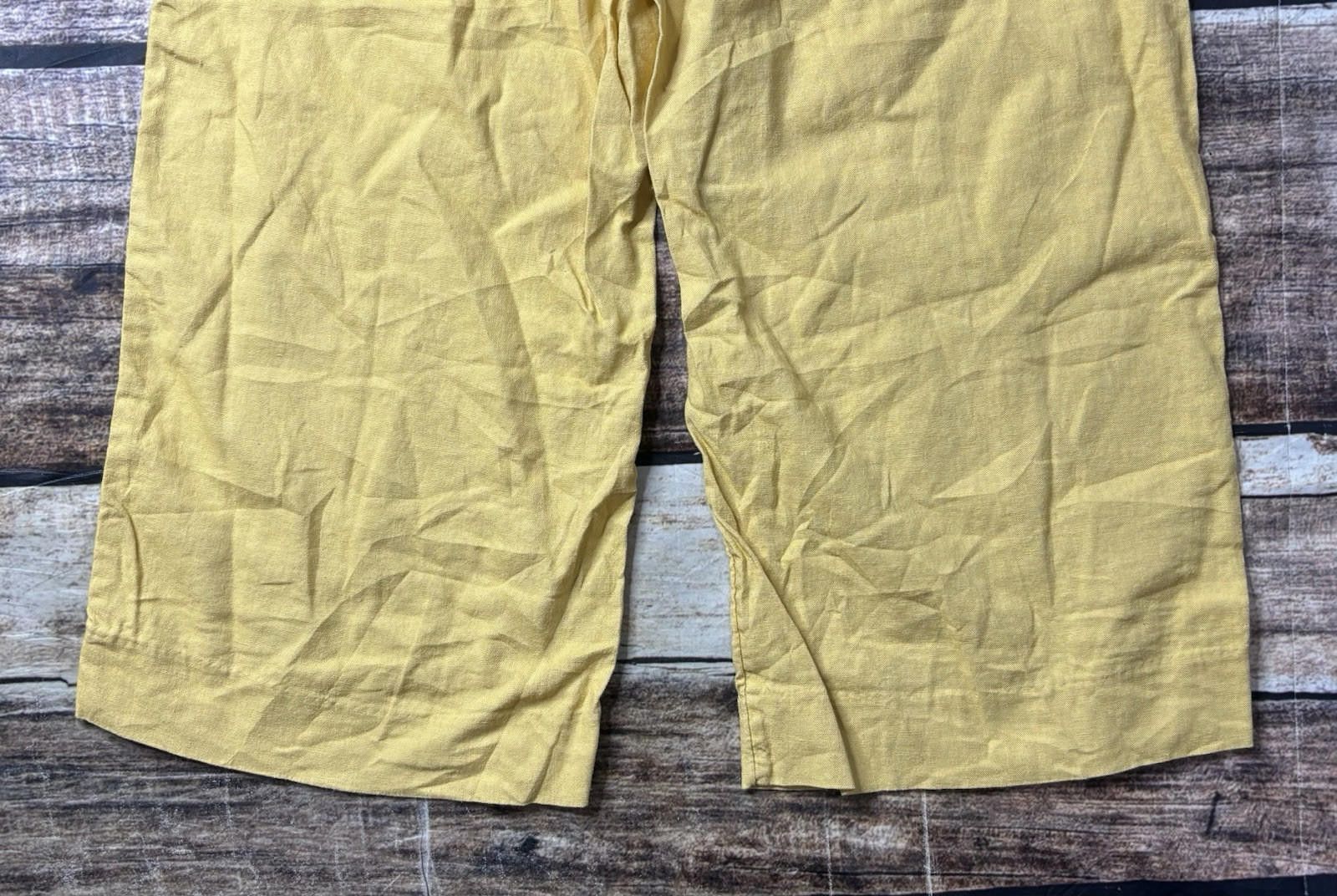 Banana Republic Banana Republic Pants Women's XS Wide Leg Linen Blend Yellow Size 26" / US 2 / IT 38 - 7 Thumbnail