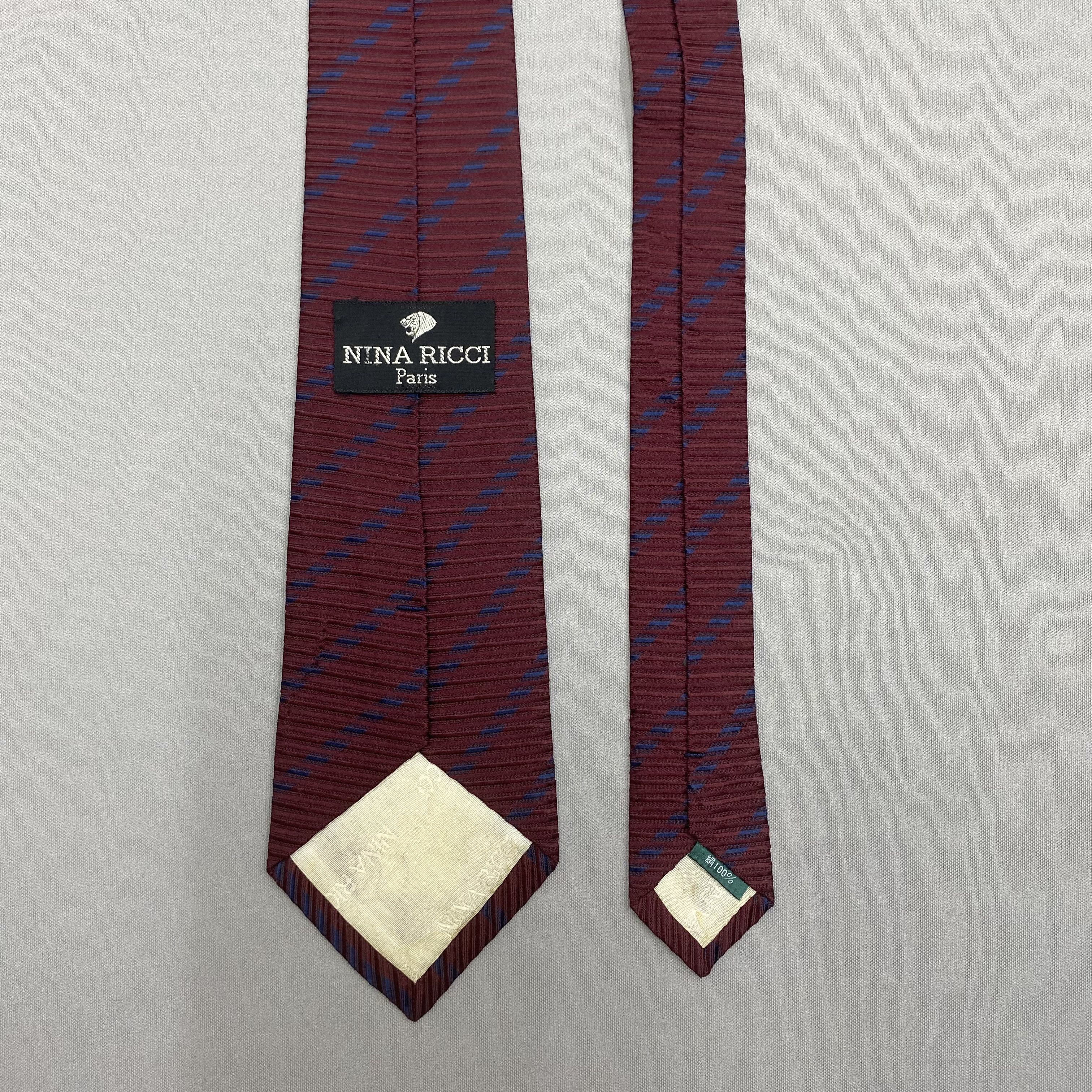 Japanese Brand Vintage Nina Ricci SILK Necktie Cravate Pure Silk Neck Tie Size ONE SIZE - 6 Thumbnail