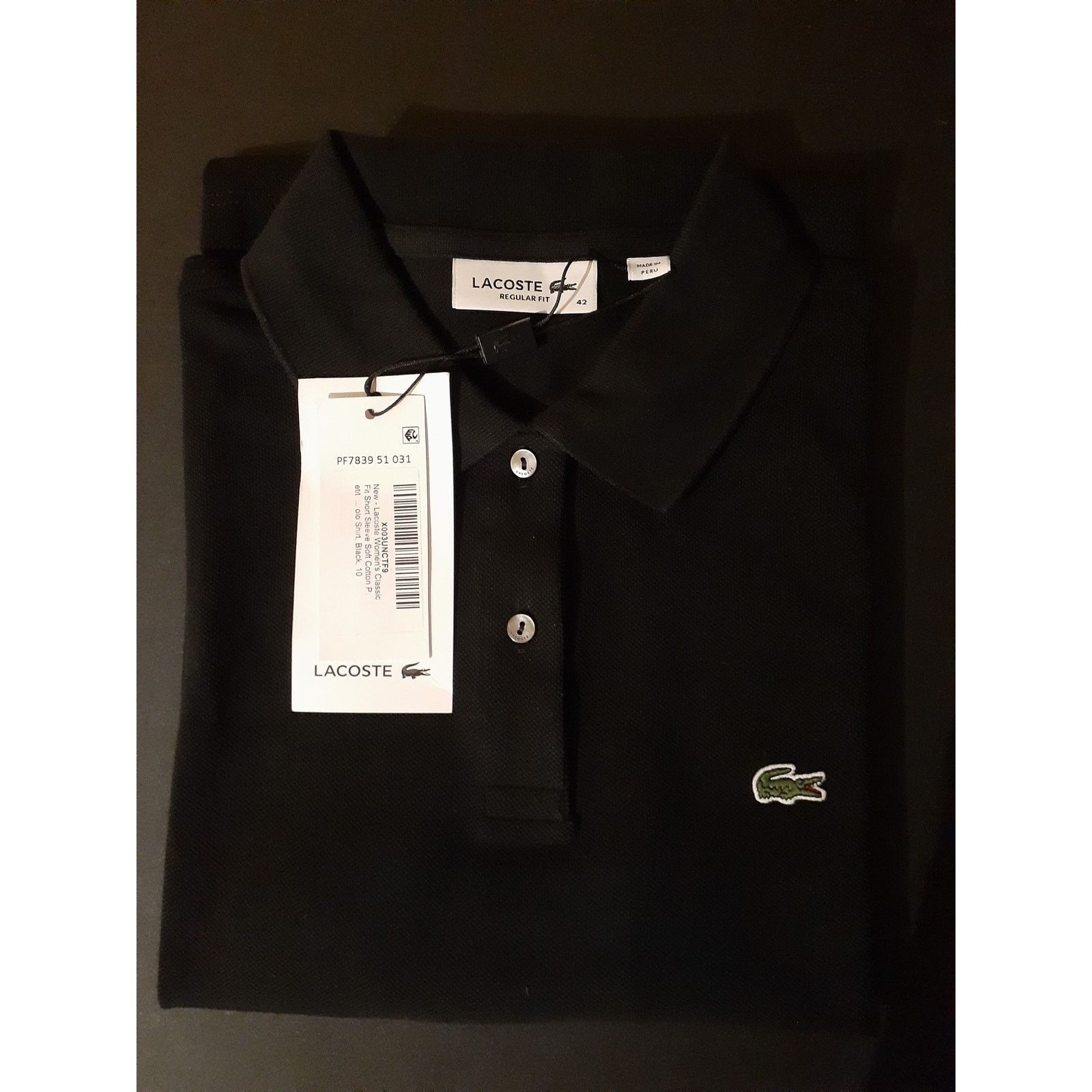 Lacoste Lacoste Women's Classic Fit Petit Piqu Polo Black 10 Size L / US 10 / IT 46 - 2 Thumbnail