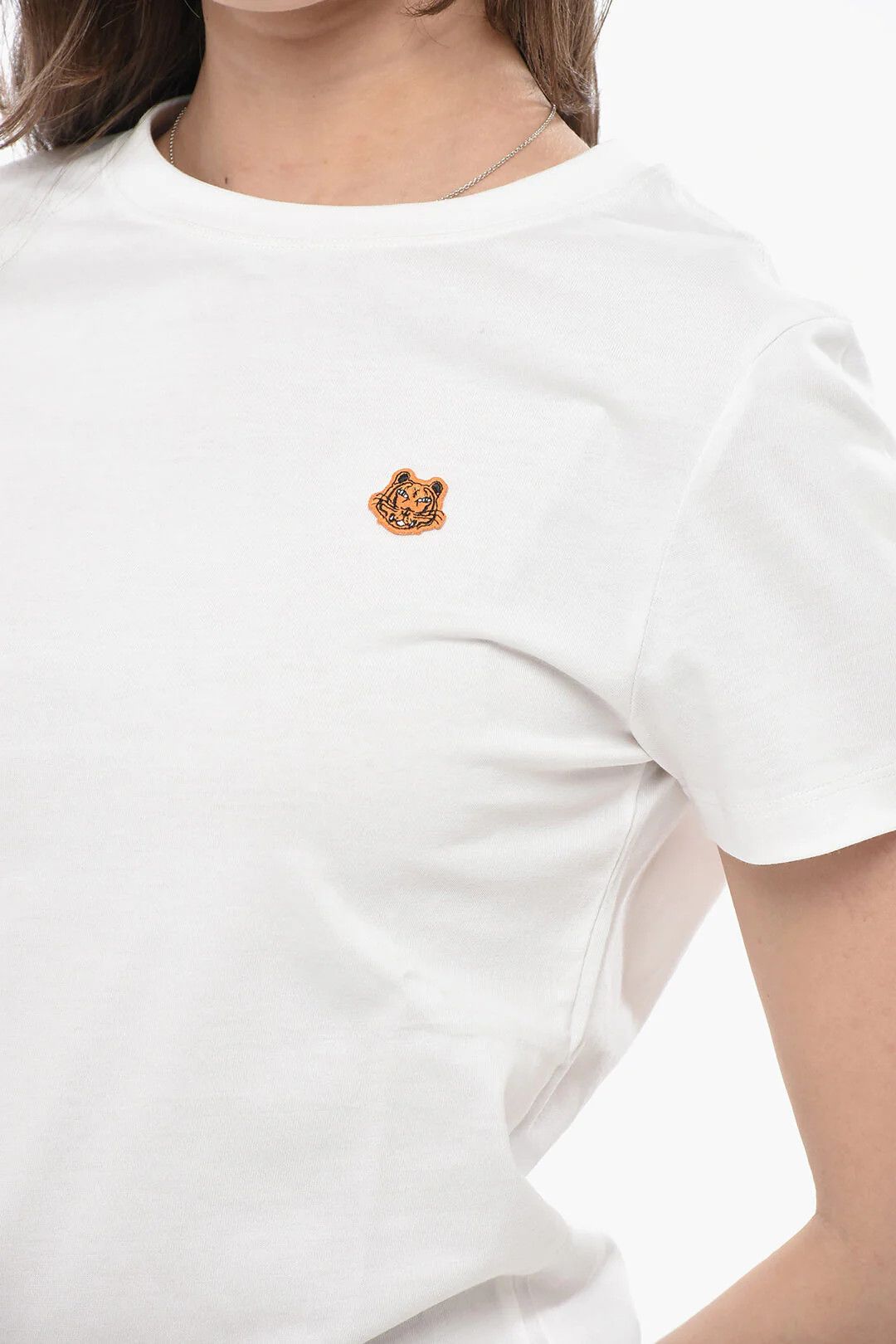 Kenzo og1mm0426 Cotton Crewneck T-Shirt in White Size S / US 4 / IT 40 - 3 Thumbnail