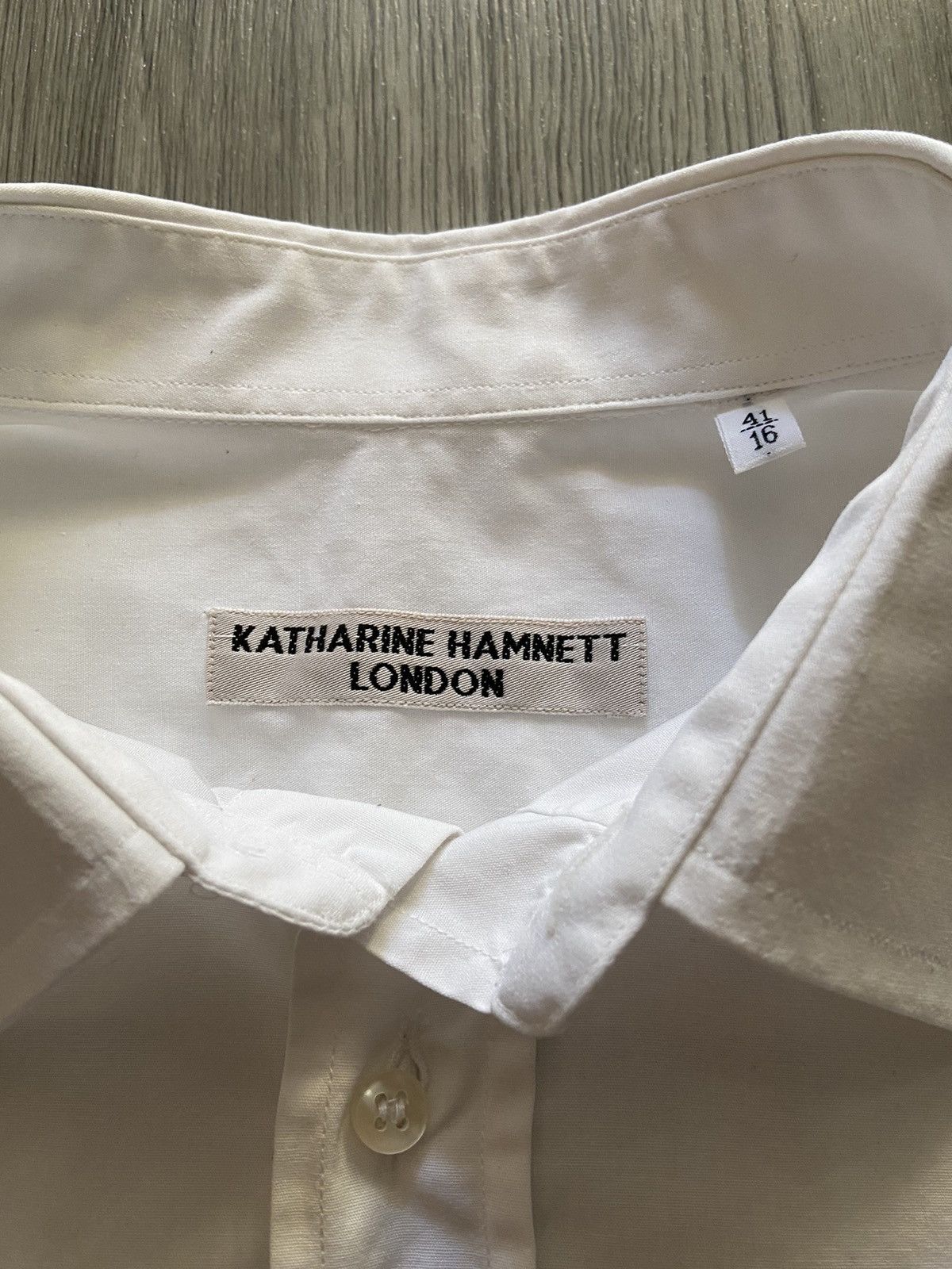 Katharine Hamnett London Vintage KATHARINE HAMNETT LONDON White Button Up Shirt Size US L / EU 52-54 / 3 - 4 Thumbnail