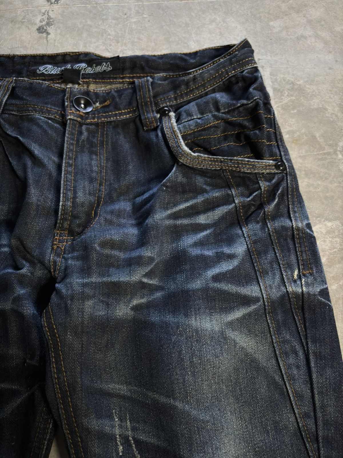 Tornado Mart BLACK REBEL distressed japanese punk whiskered washed grunge Size US 30 / EU 46 - 5 Thumbnail