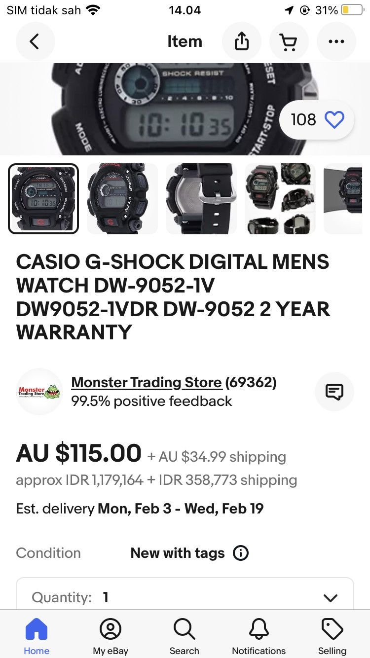 Casio × G Shock × Hysteric Glamour CASIO G-SHOCK DIGITAL MENS WATCH DW-9052-1V DW9052-1VDR DW Size ONE SIZE - 12 Thumbnail