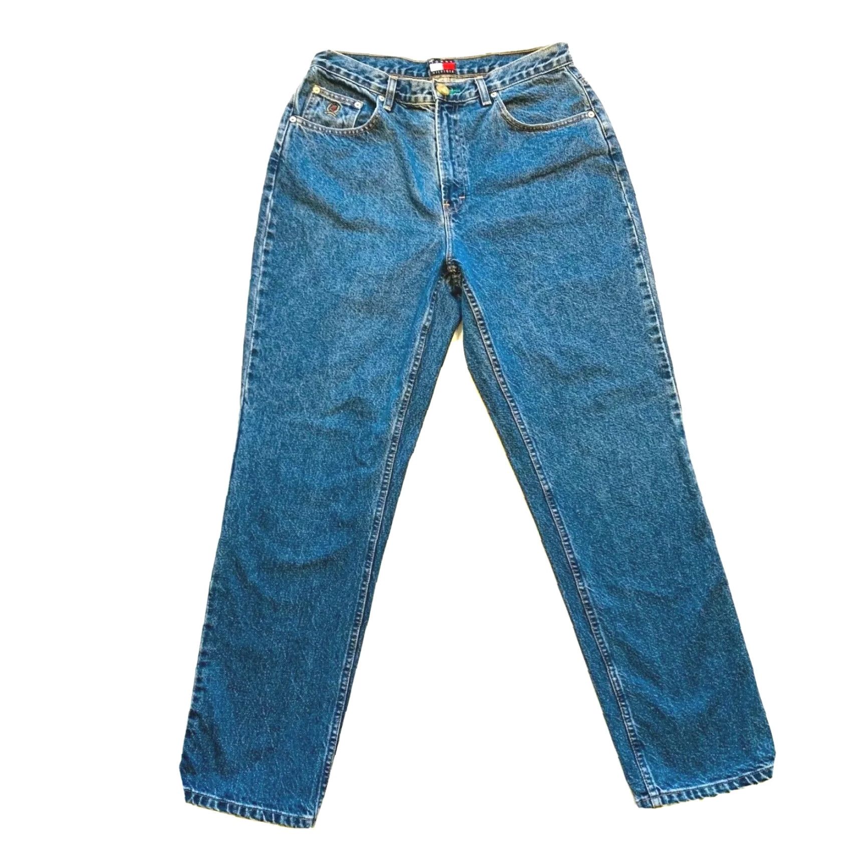Tommy Hilfiger VINTAGE Tommy Hilfiger Perfect T Jean Mom Jeans High Rise Flag Crest 16 NWOT Jeans Women 90s Flag Crest Teal?? Size 38" / US 16 / IT 52 - 2 Thumbnail