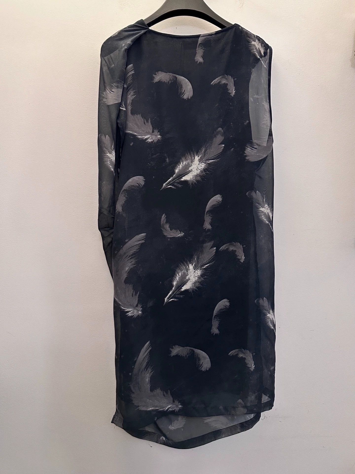 Other UK Brand Dbl Feather Print Irr Sw Neck Vtg Dress Size M / US 6-8 / IT 42-44 - 7 Thumbnail