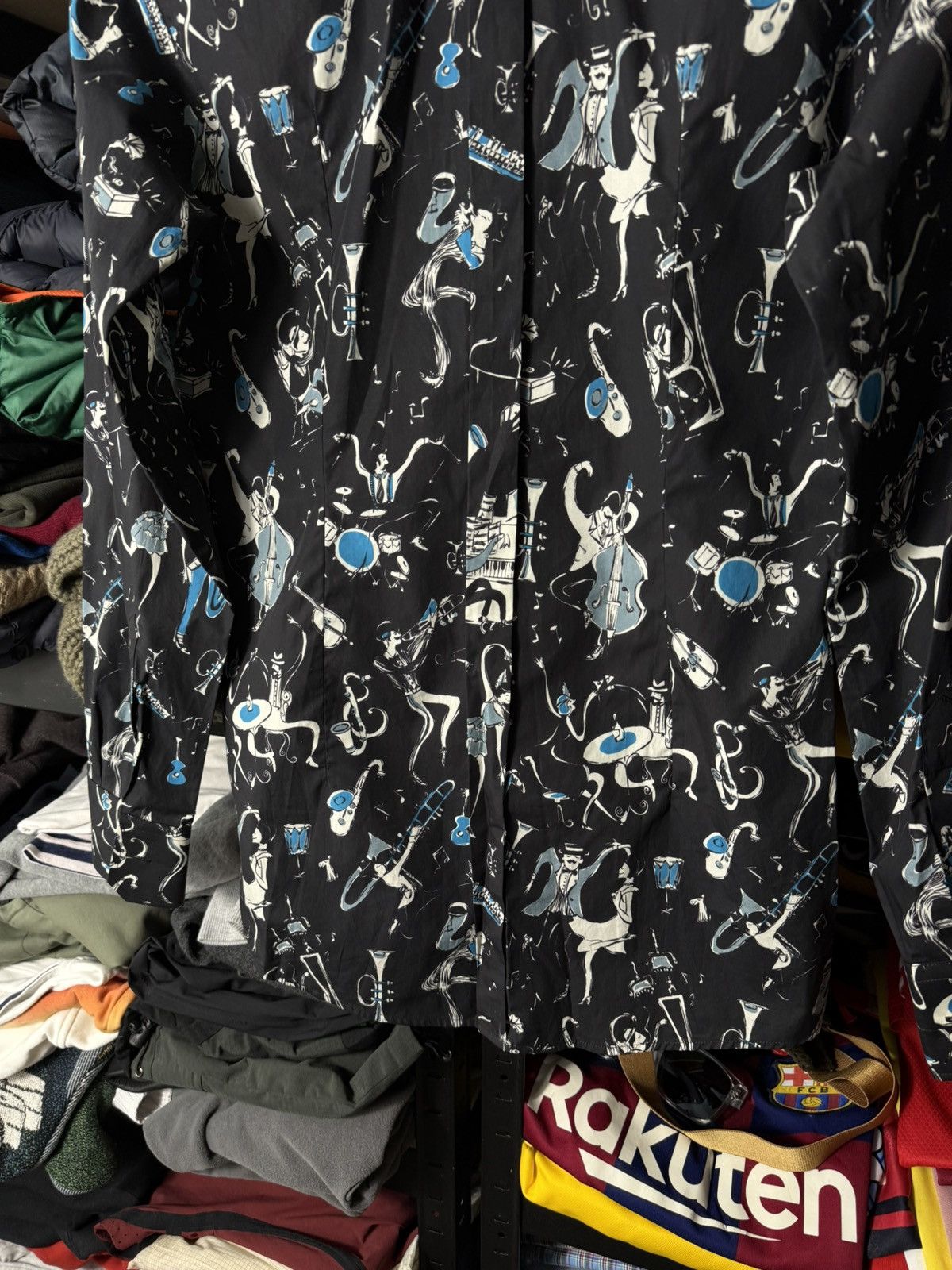 Dolce & Gabbana Dolce Gabbana GOLD Jazz Motif Shirt Button Up Black Cotton Size US XS / EU 42 / 0 - 14 Thumbnail