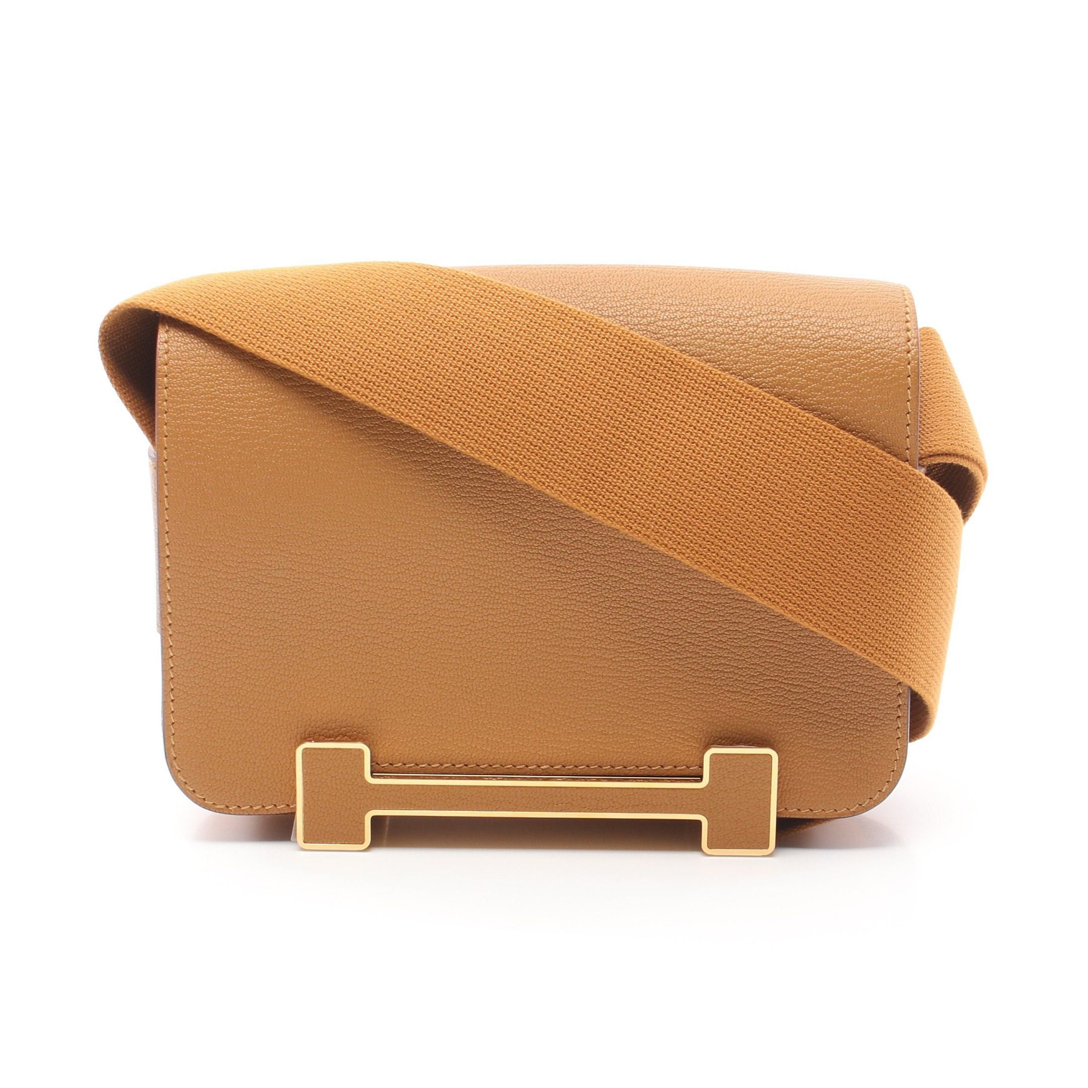 Hermes Hermes Geta Caramel Shoulder Bag Chevre Myzore Goatskin Light Brown Gold Hardware B Stamp Size ONE SIZE - 1 Thumbnail