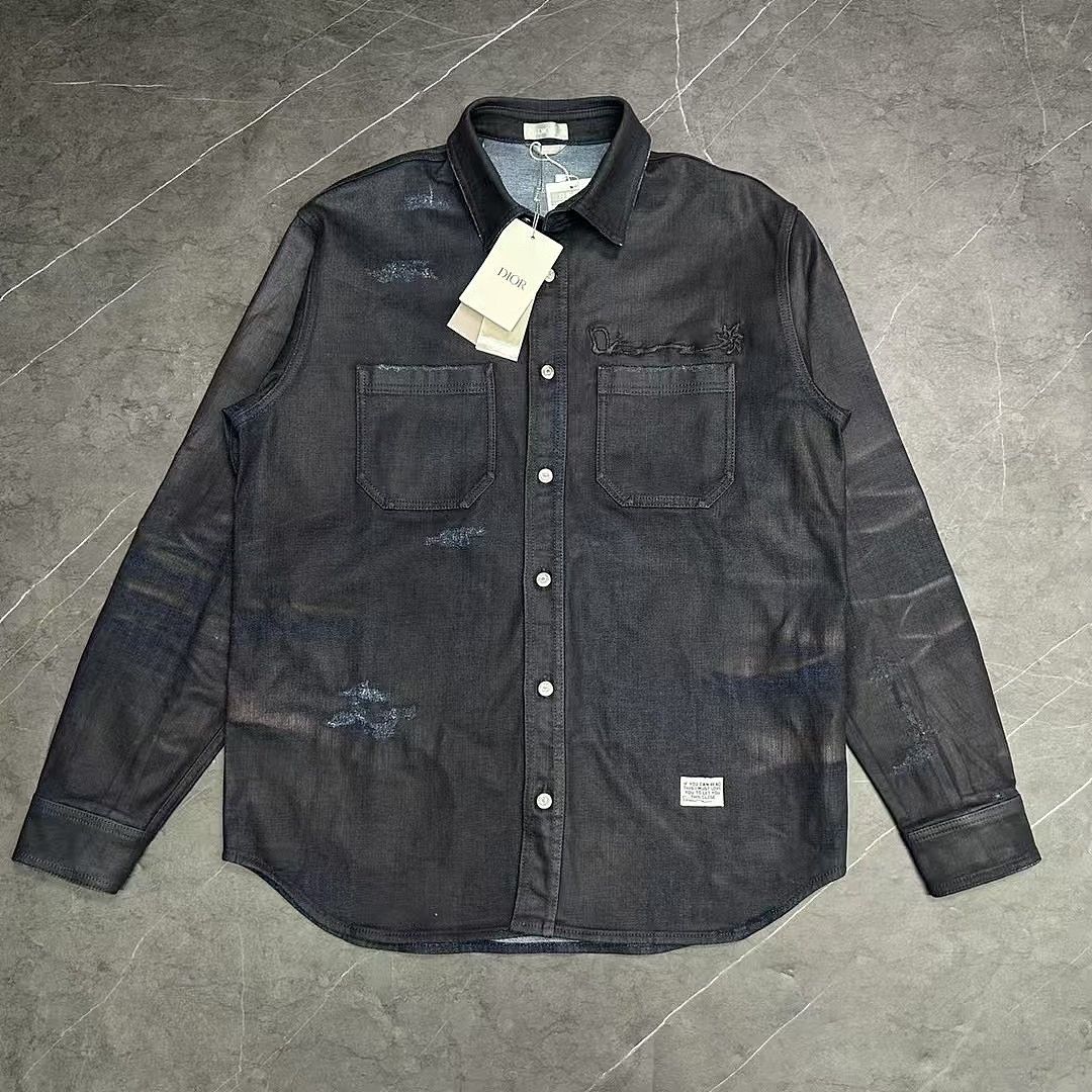 Dior Dior Star Embroidery Denim Shirt Size M Size US M / EU 48-50 / 2 - 1 Thumbnail