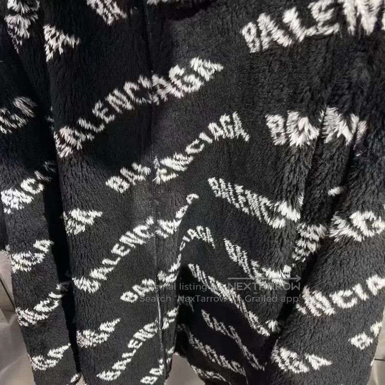 Balenciaga Balenciaga Black Teddy Full Print Jacket Size XXS / US 00 / IT 34 - 3 Thumbnail