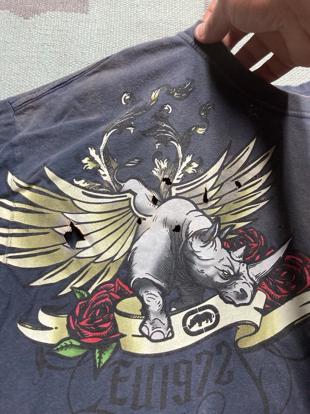 Ecko Unltd. × Vintage y2k tshirt Ecko unltd rhino wings pinkman distressed XL tall Size US XL / EU 56 / 4 - 7 Thumbnail