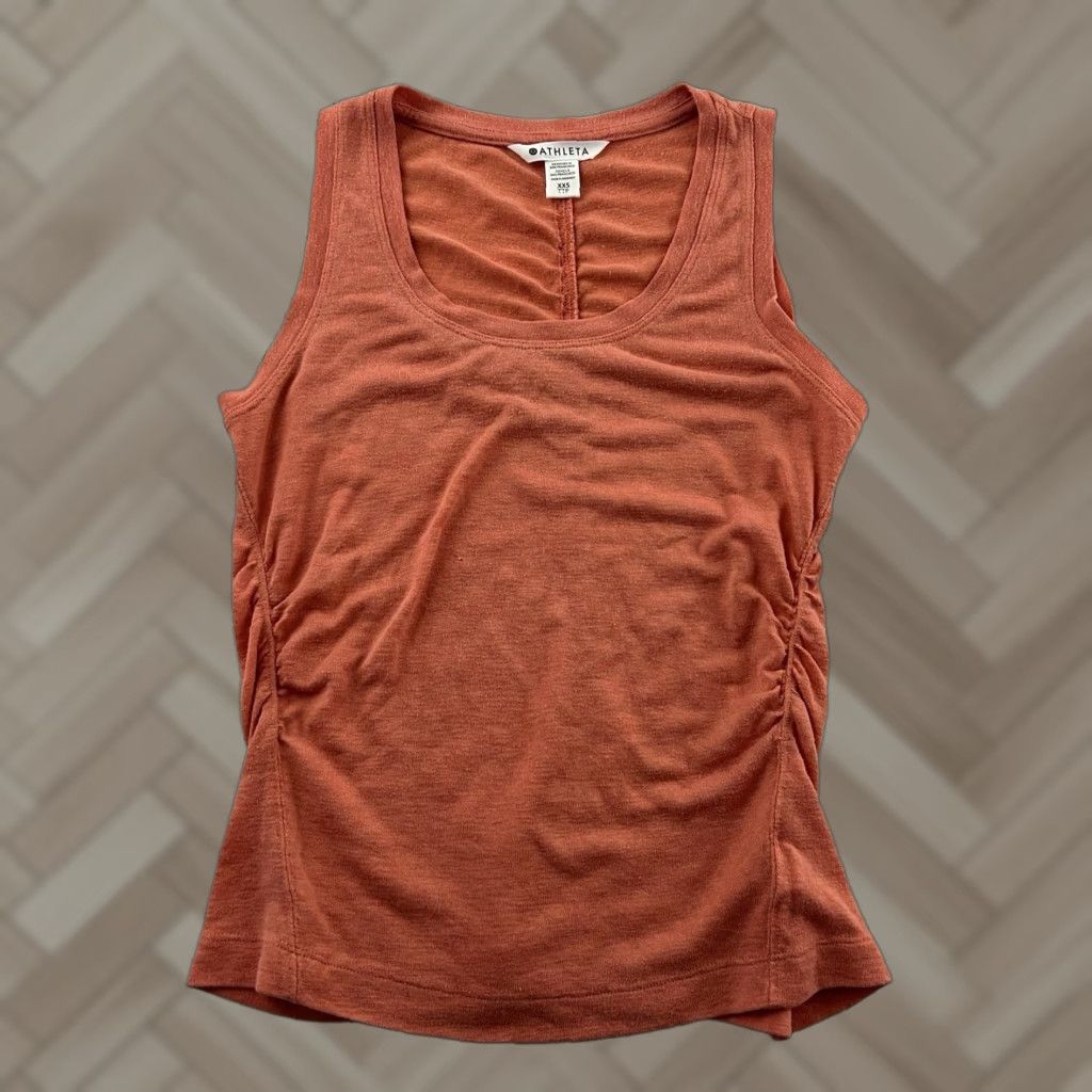Athleta Athleta Sleeveless Rouched Top Women's XXS Peach Shirt Womens 2XS Orange Size XXS / US 00 / IT 34 - 1 Thumbnail