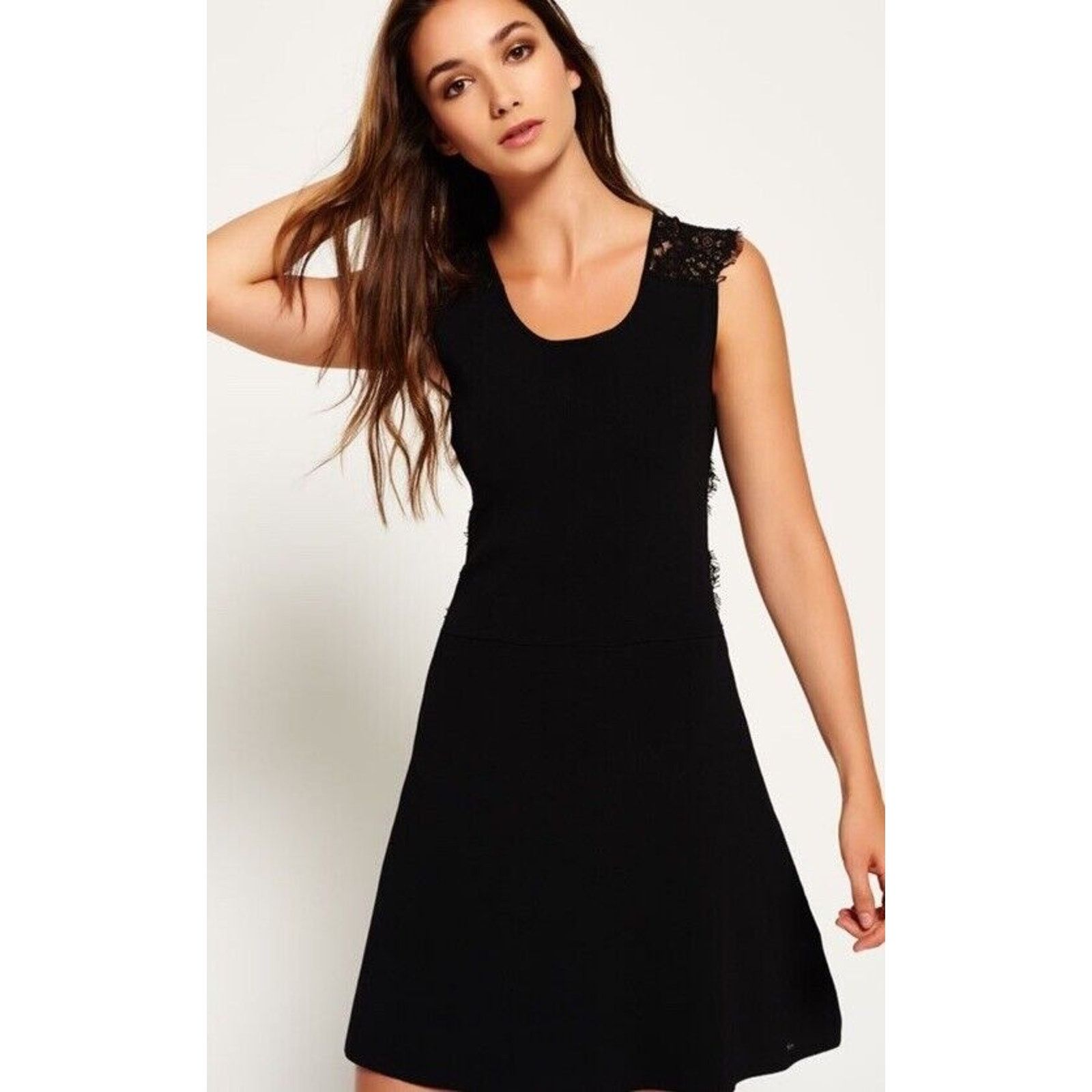 Superdry SUPERDRY ALINA KNITTED BLACK LACE DRESS SZ L Size L / US 10 / IT 46 - 1 Thumbnail