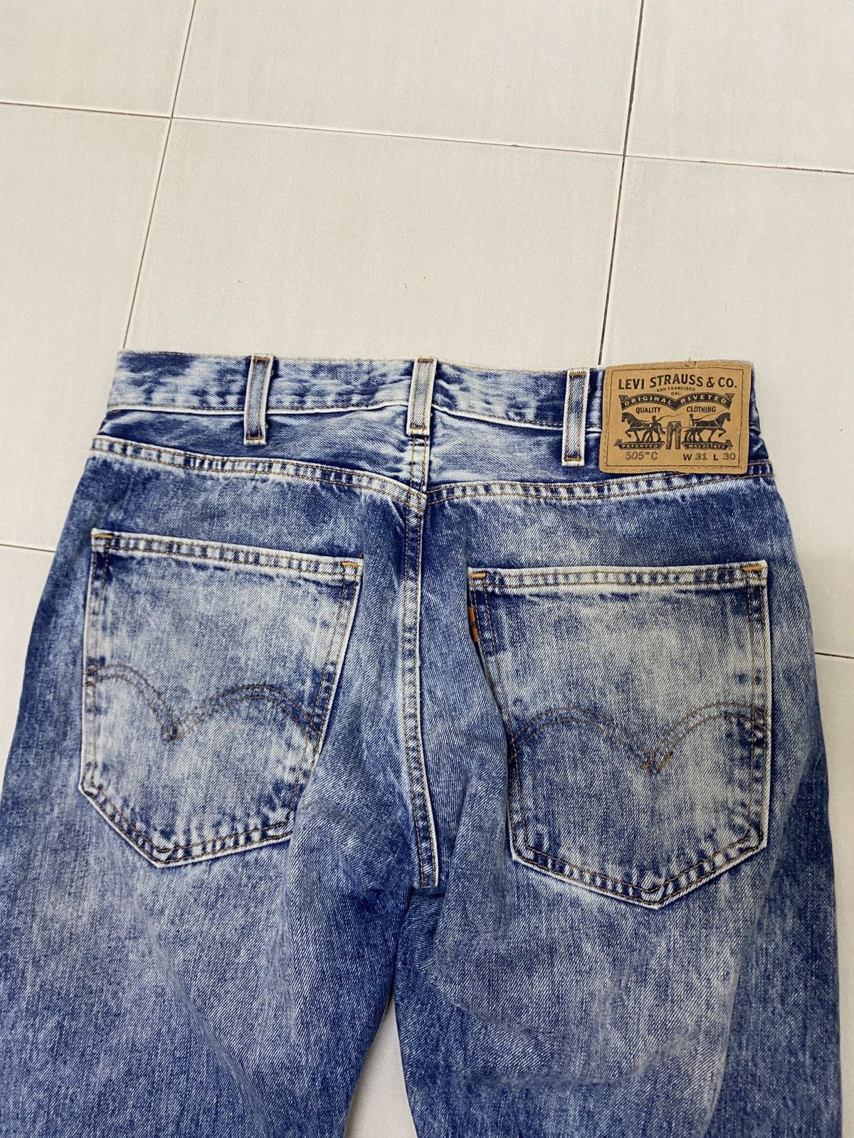 Levi's × Levi's Vintage Clothing LEVIS 505 ACID WASH ORANGE TAB JEANS Size US 31 - 7 Thumbnail