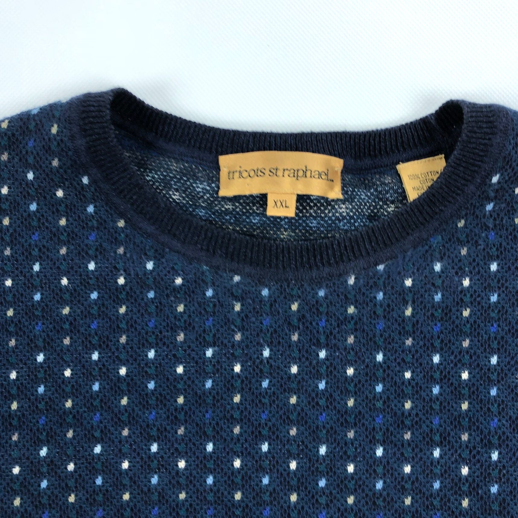 Vintage VINTAGE Tricots St Raphael Sweater Mens 2XL Crew Neck Lightweight Cotton Blue Pullover Knit - Pima Cotton - Regular Size Size US XXL / EU 58 / 5 - 2 Thumbnail