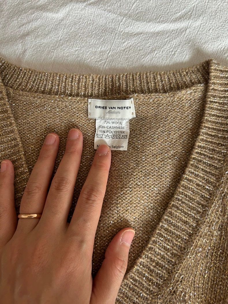 Dries Van Noten Dries Van Noten Gold thread knitted short-sleeved shirt Size M / US 6-8 / IT 42-44 - 3 Thumbnail