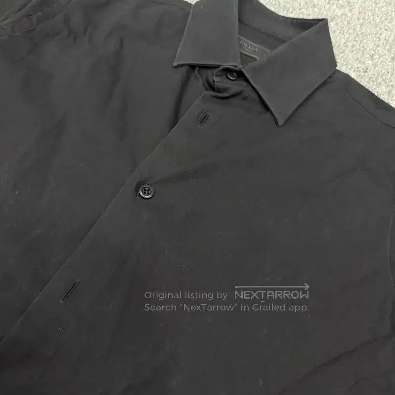 Prada Prada Black Cotton Long Sleeve Men's Shirt. Size US M / EU 48-50 / 2 - 2 Thumbnail