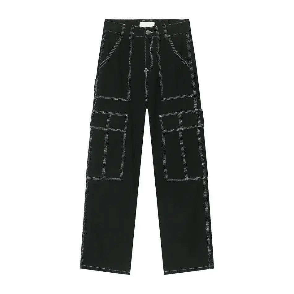 Japanese Brand Retro loose pocket patchwork jeans Size US 32 / EU 48 - 6 Thumbnail