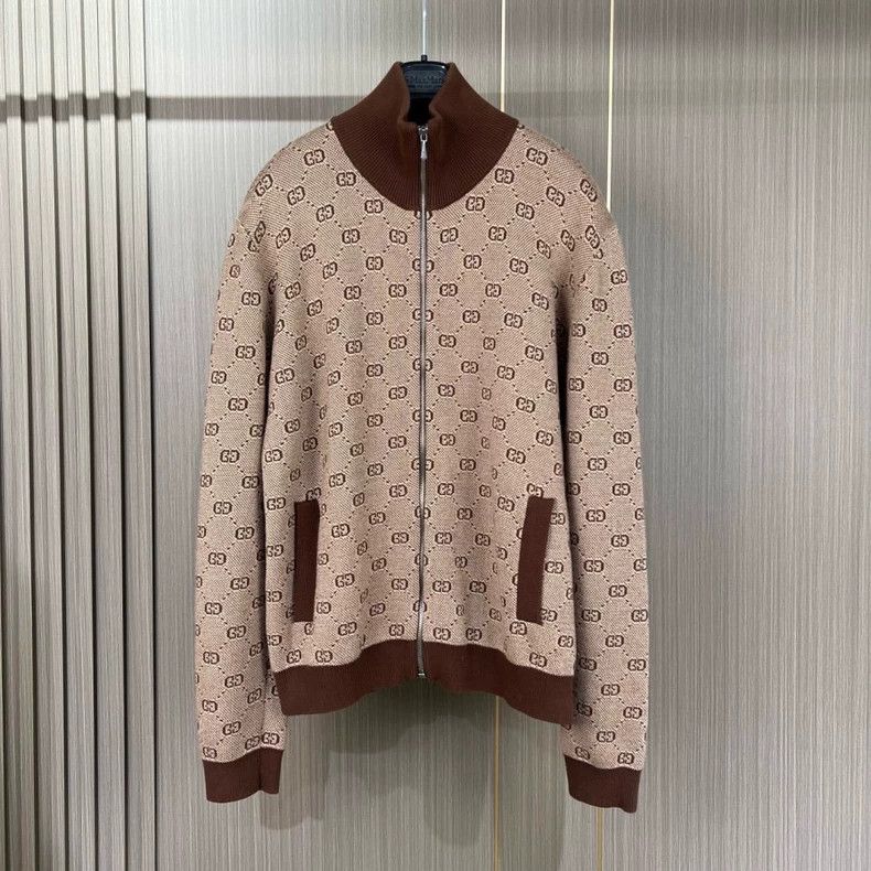 Gucci Gucci Full-print old flower jacquard knitted zipper jacket Size US S / EU 44-46 / 1 - 1 Thumbnail