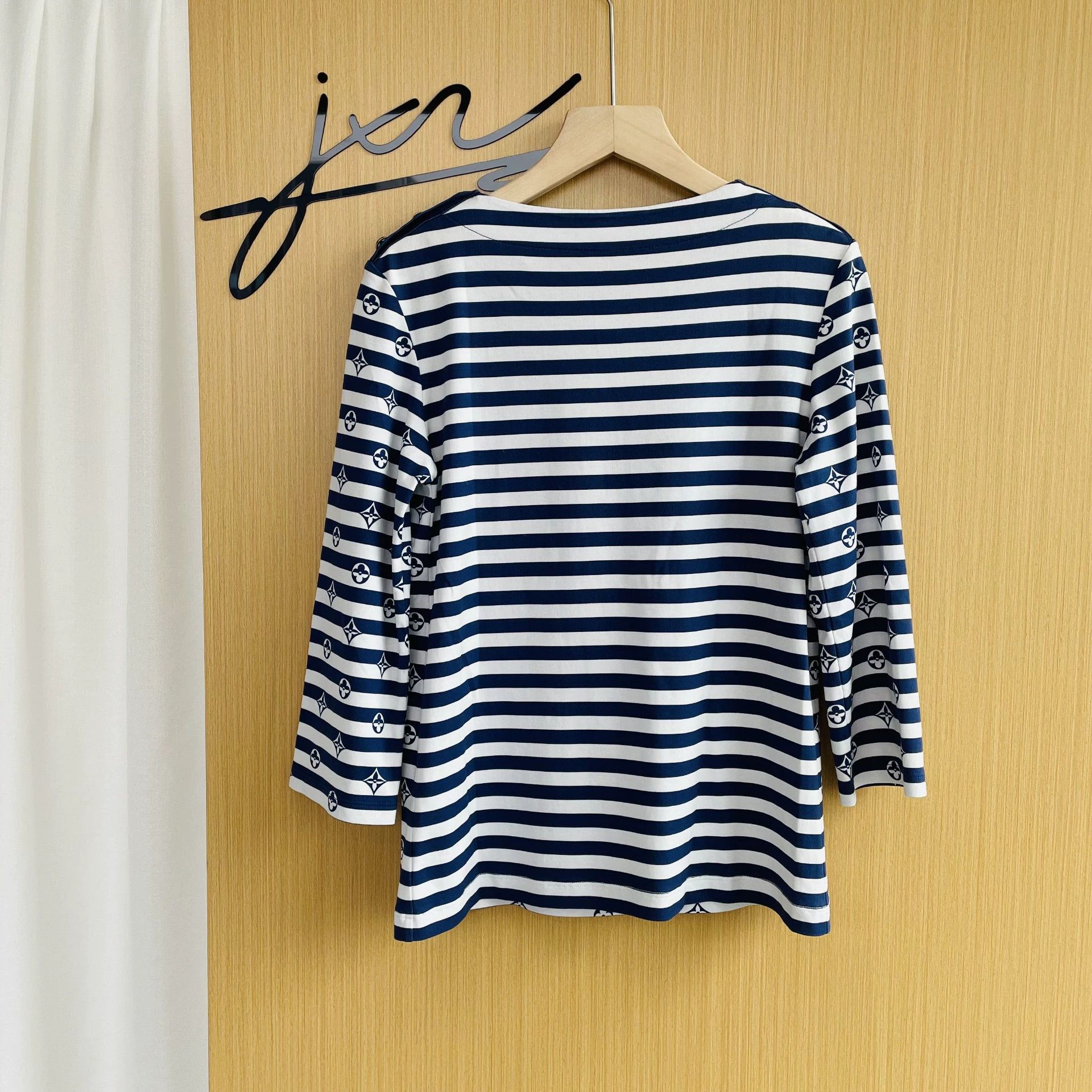 Louis Vuitton LOUIS VUITTON Logo Stripe Women's Blue S LS Long Sleeve Tee Size S / US 4 / IT 40 - 2 Thumbnail