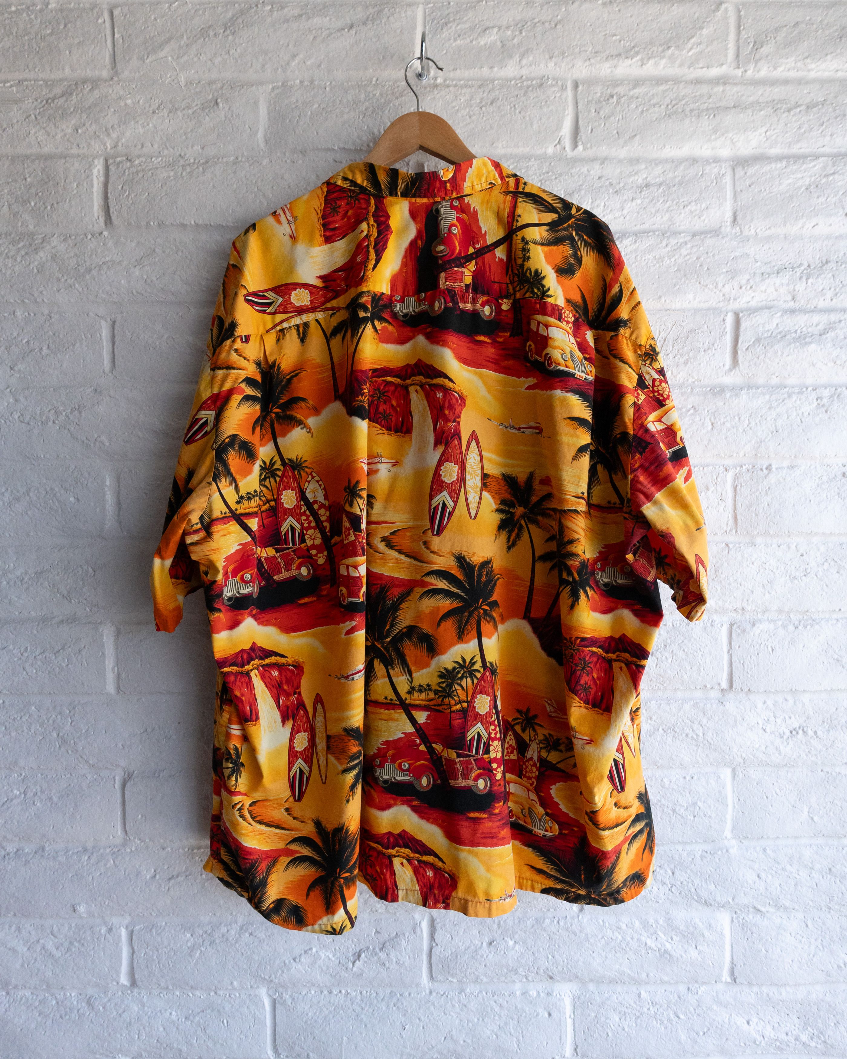 Vintage Vintage 2000s Sunset Orange Tropical Hawaiian Shirt Size 5XL Size US XXL / EU 58 / 5 - 5 Thumbnail
