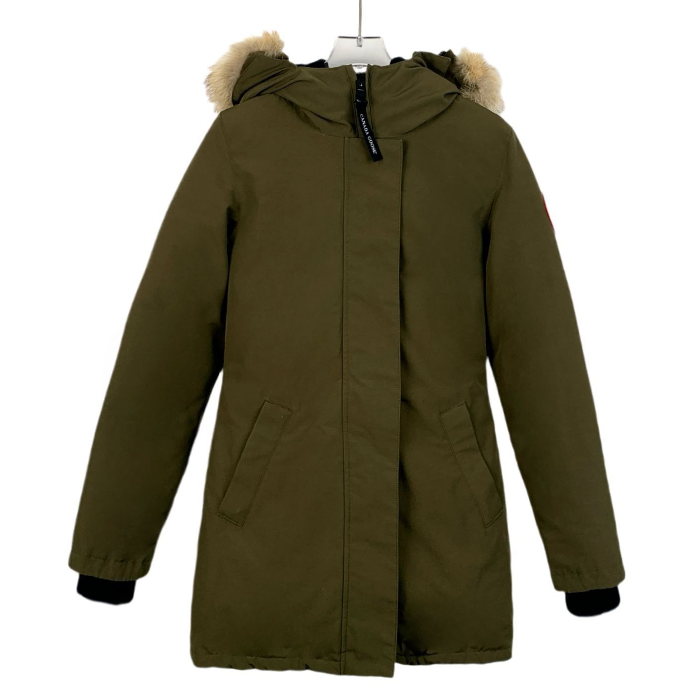 Canada Goose [Canada Goose] Military Green Logo Patch Hooded Parka 2XS Size US XXS / EU 40 - 1 Thumbnail