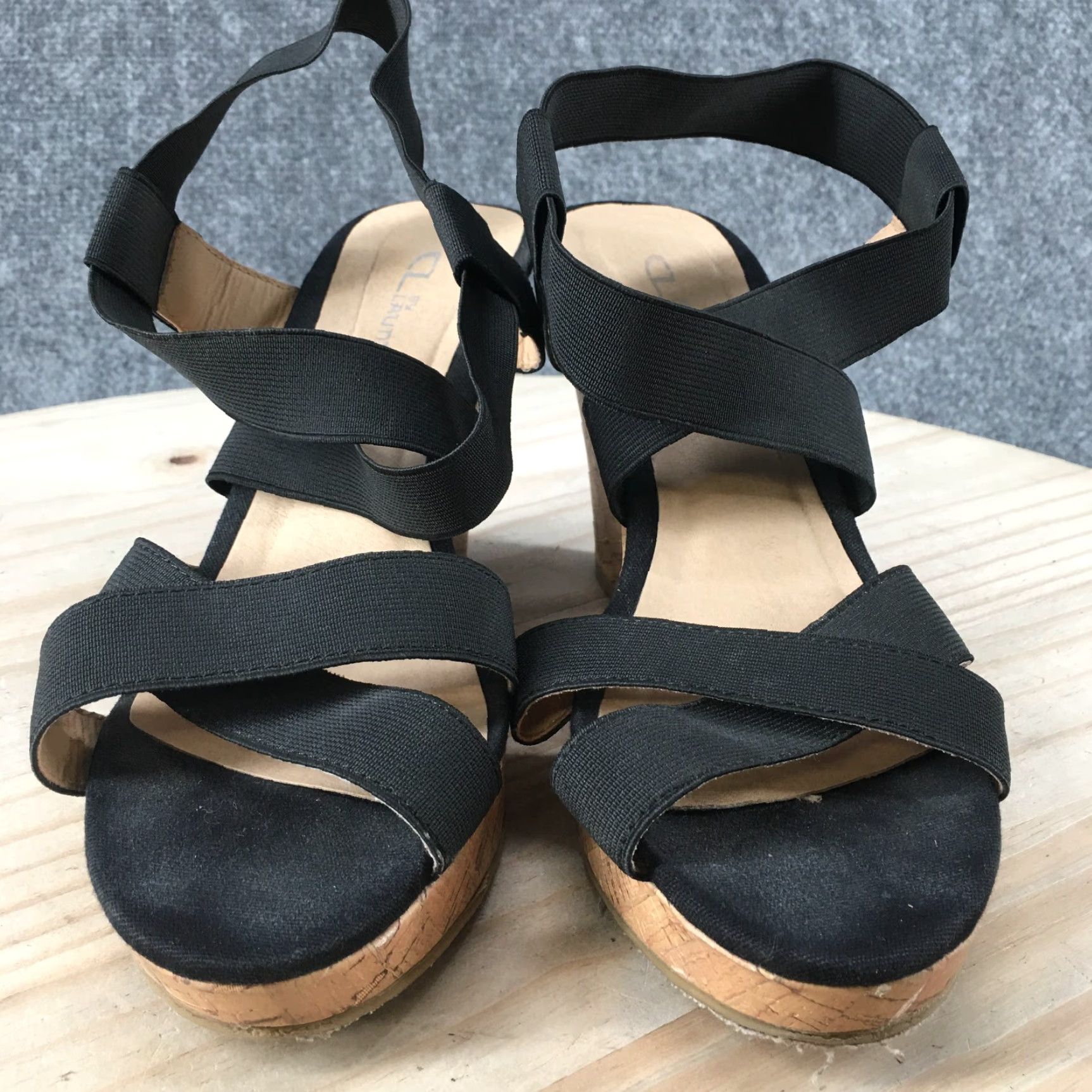 Chinese Laundry Chinese Laundry Sandals Womens 8 Slingback Wedge Black Fabric Open Toe Casual Shoes Size US 8 / IT 38 - 7 Thumbnail