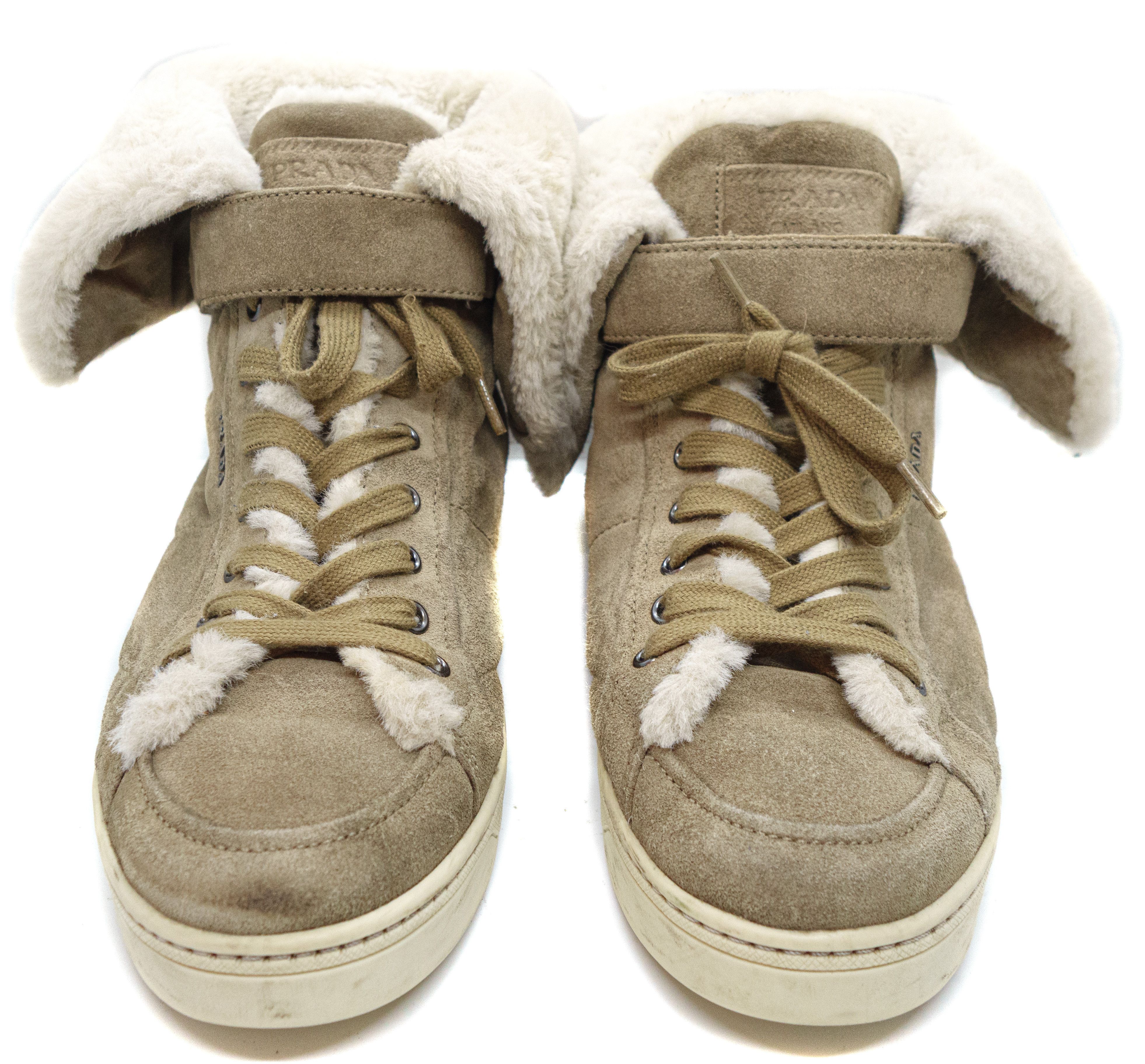 Prada Wedge Suede High Boots Size US 9 / IT 39 - 5 Thumbnail