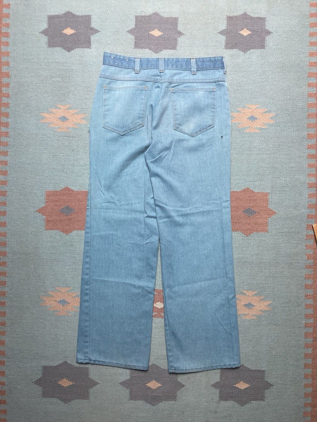Vintage 1970s flare leg denim jeans bootcut hippie blue talon 30x28 Size US 30 / EU 46 - 6 Thumbnail