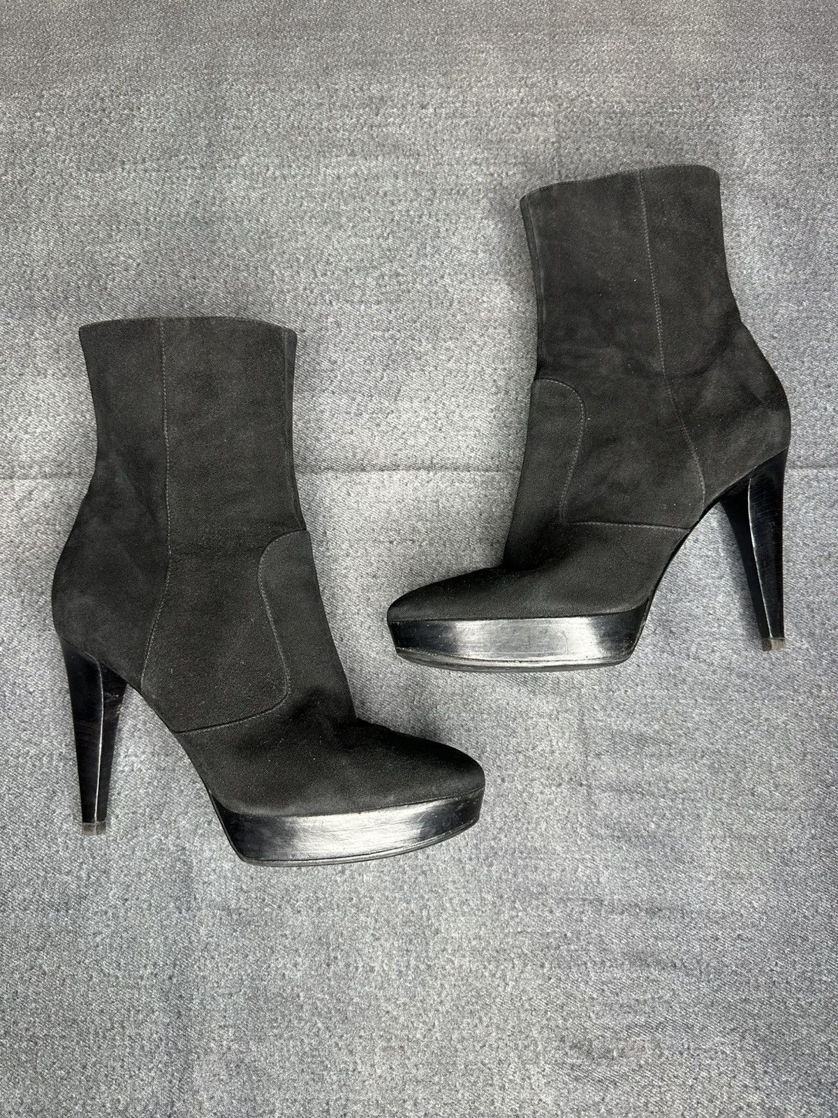 Sergio Rossi Sergio Rossi Suede Ankle Boots High Heel Platform Size 39.5 Size US 8.5 / IT 38.5 - 1 Thumbnail