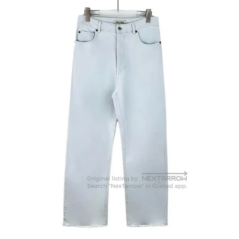 Miu Miu Miu Miu Light Blue Cotton Jeans for Women . Size 28" / US 6 / IT 42 - 1 Thumbnail