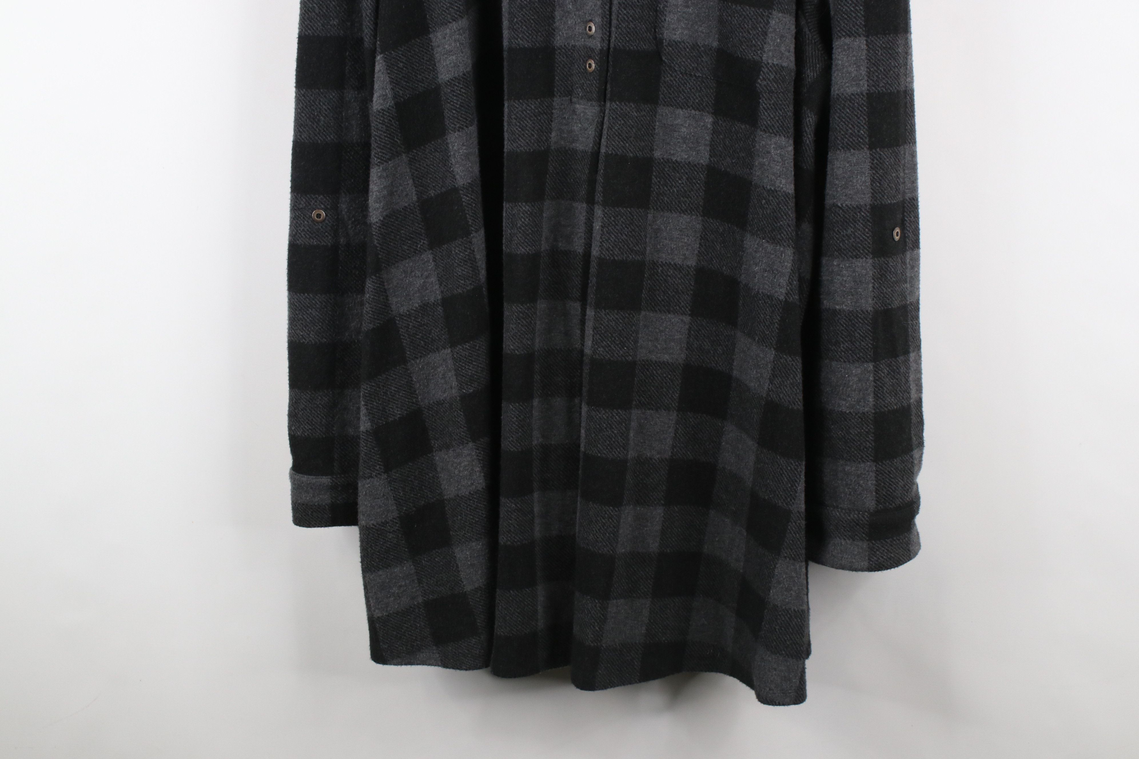 Vintage Soft Surroundings Collared Fleece Henley Tunic Sweater Plaid Size 3XL / US 20-22 - 3 Thumbnail
