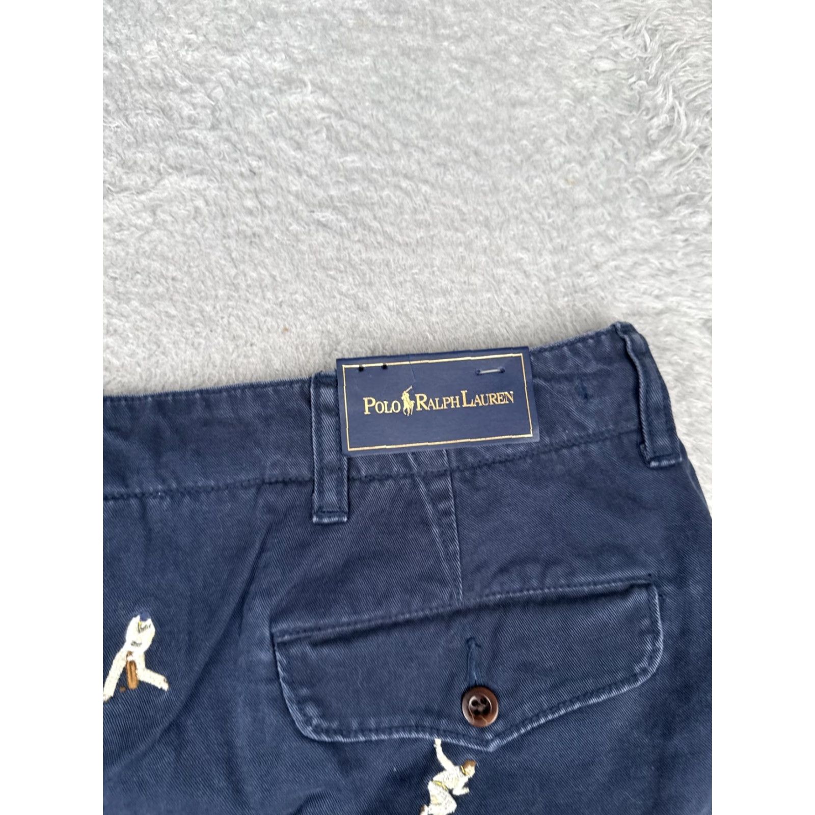 Polo Ralph Lauren Polo Ralph Lauren Shorts Mens 40 Blue Chino Cricket Player Embroidered Casual Size US L / EU 52-54 / 3 - 2 Thumbnail
