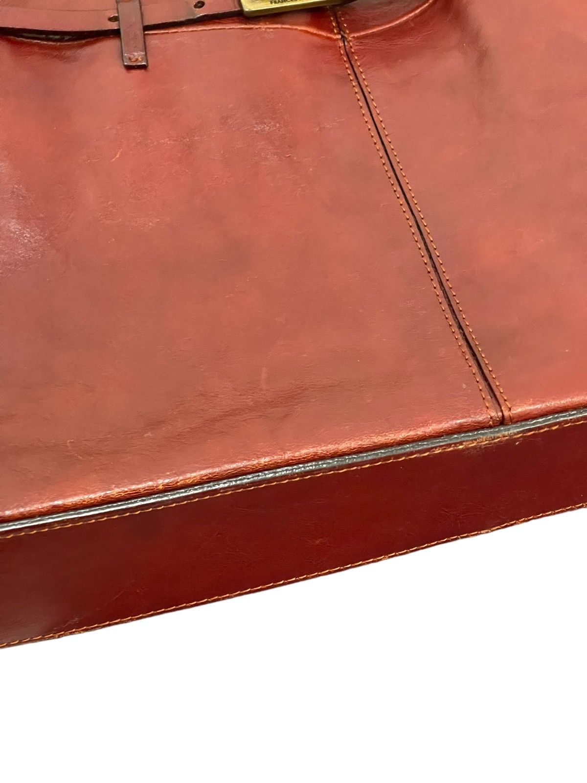 Genuine Leather Full Leather Patina Vtg Francesco Biasia Tote Bag 2🟩 Size ONE SIZE - 7 Thumbnail