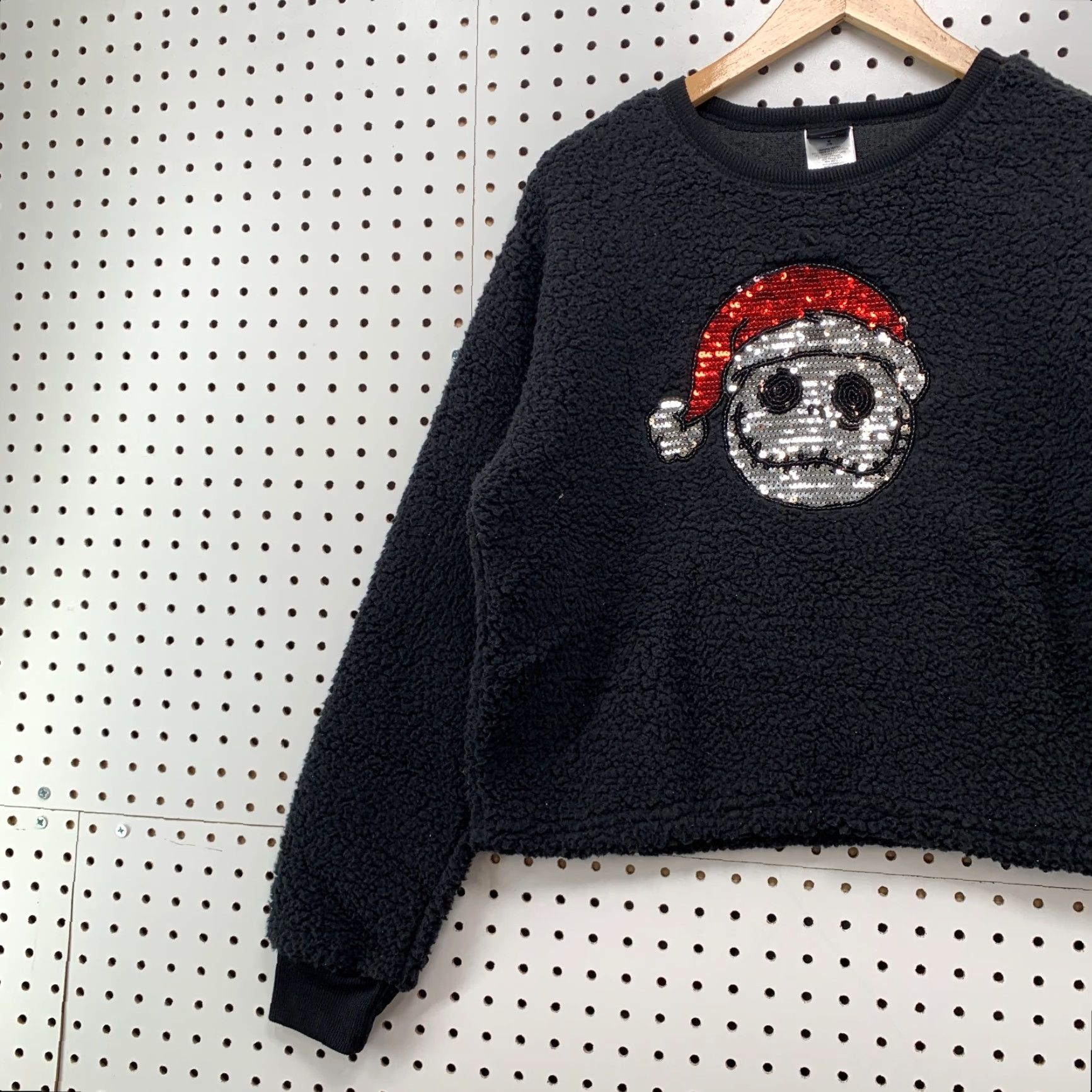VINTAGE New Disney Nightmare Before Christmas Fleece Sherpa Sweater Womens Medium 21x22 main image 3