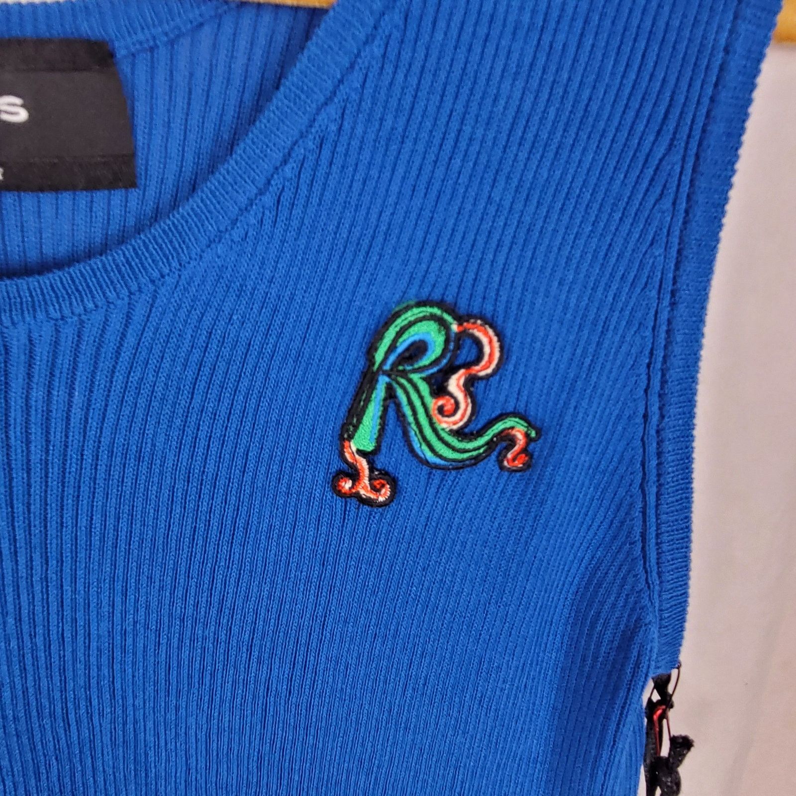 Rochas NWT Rochas Paris Blue Ribbed Logo Tank Top Size XL Designer Size XL / US 12-14 / IT 48-50 - 4 Thumbnail
