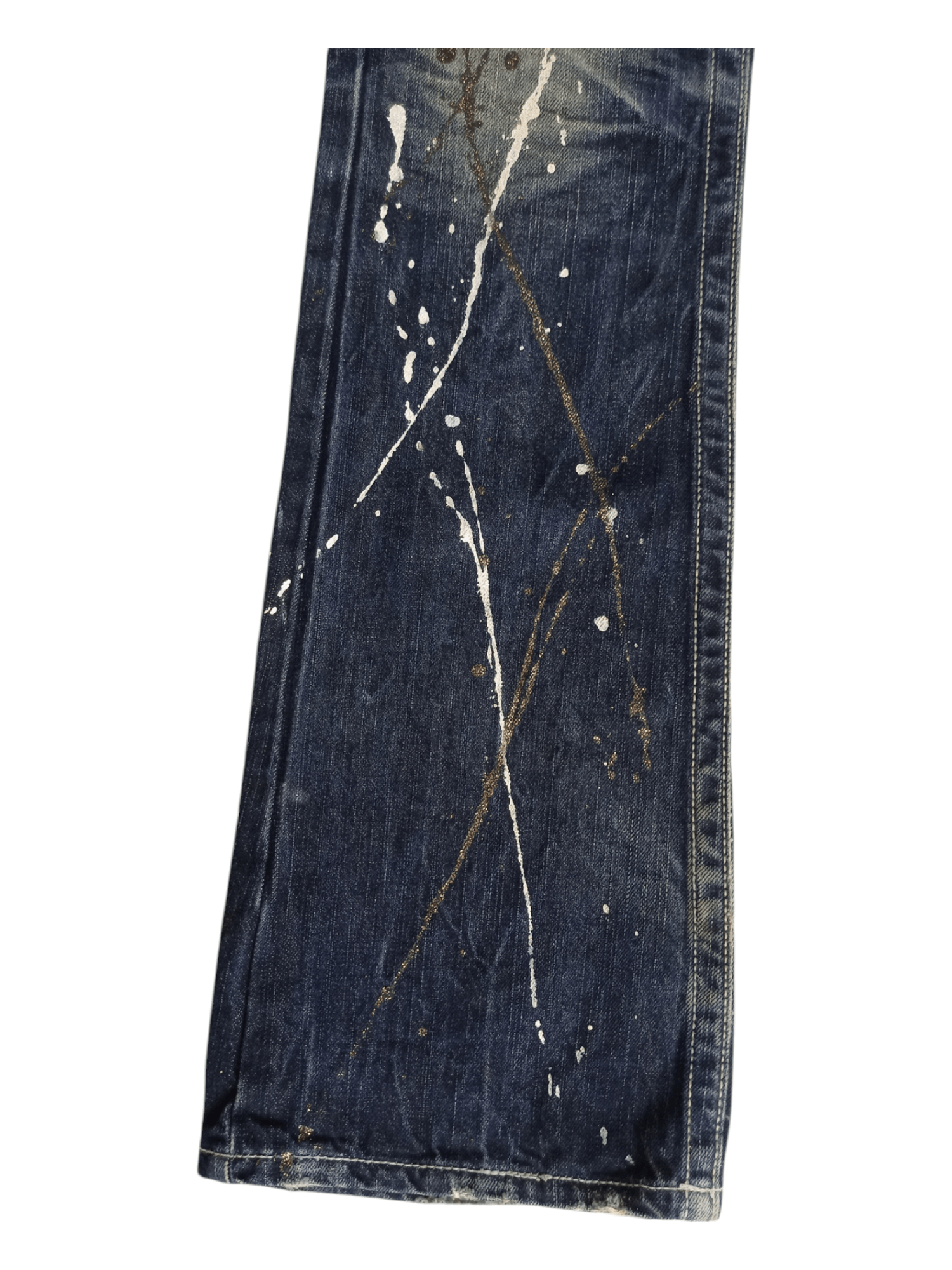 Japanese Brand Lagust Paint Splatter Mud Wash Distressed Flare Jeans Size US 30 / EU 46 - 6 Thumbnail
