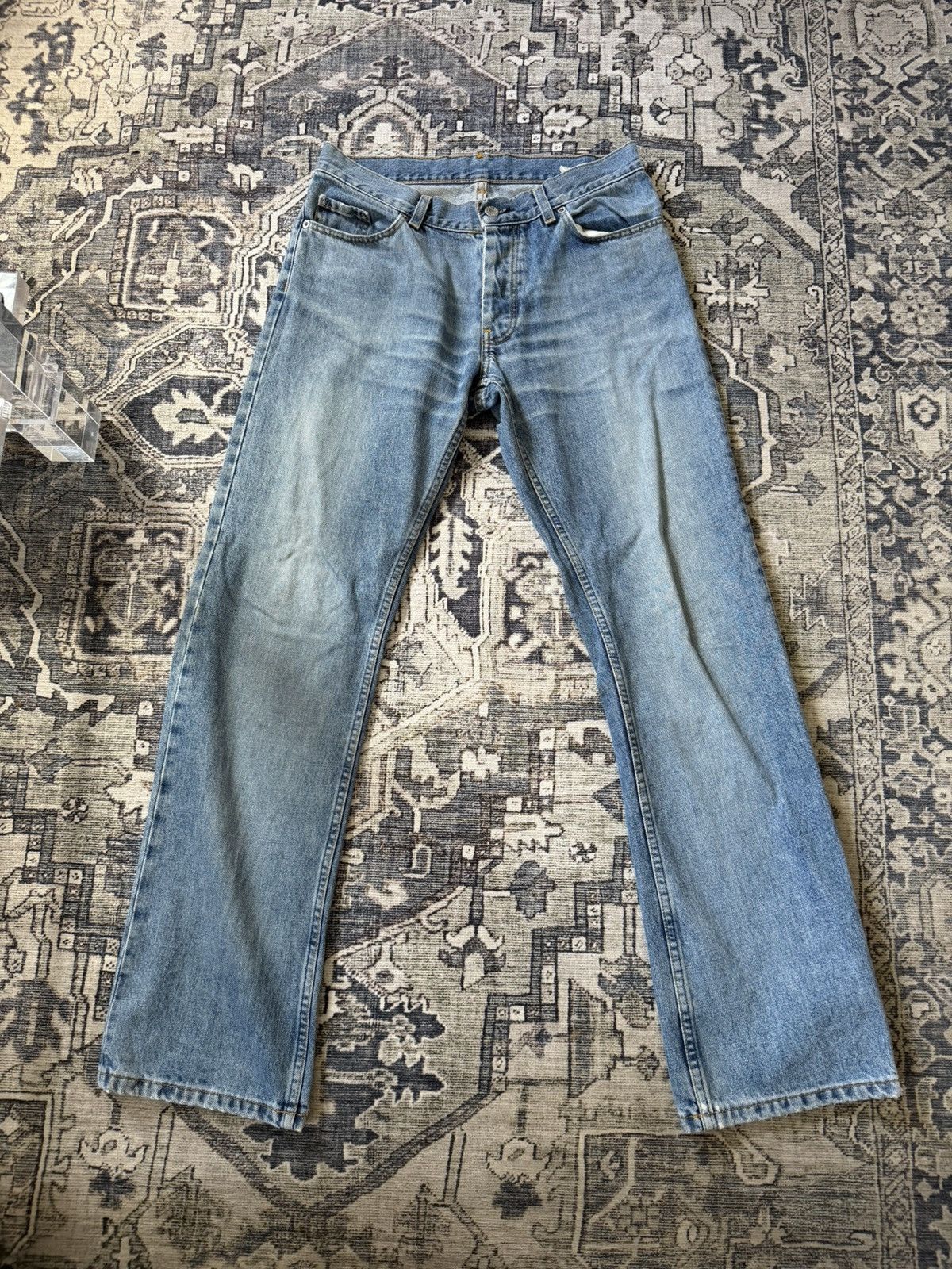 Helmut Lang HELMUT LANG ARCHIVE sanded vintage bootcut jeans | Grailed