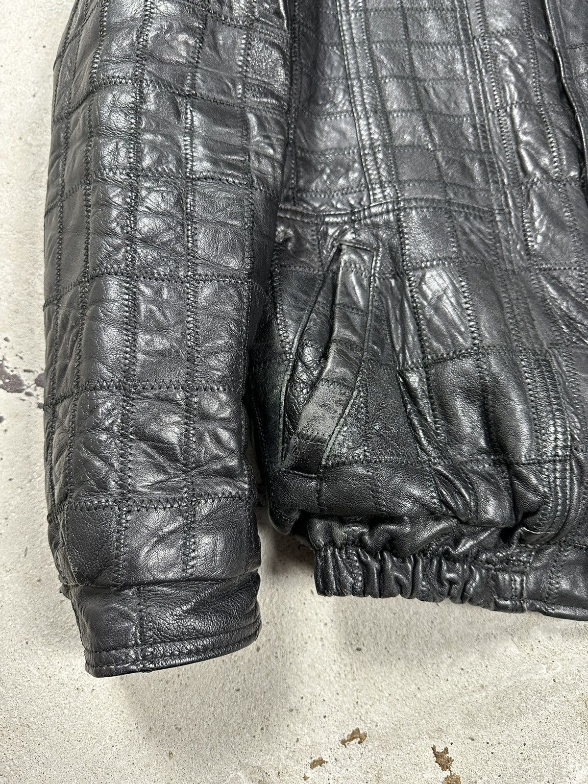 Vintage Vintage 90s Black Patchwork Leather Jacket Moto Size US M / EU 48-50 / 2 - 7 Thumbnail